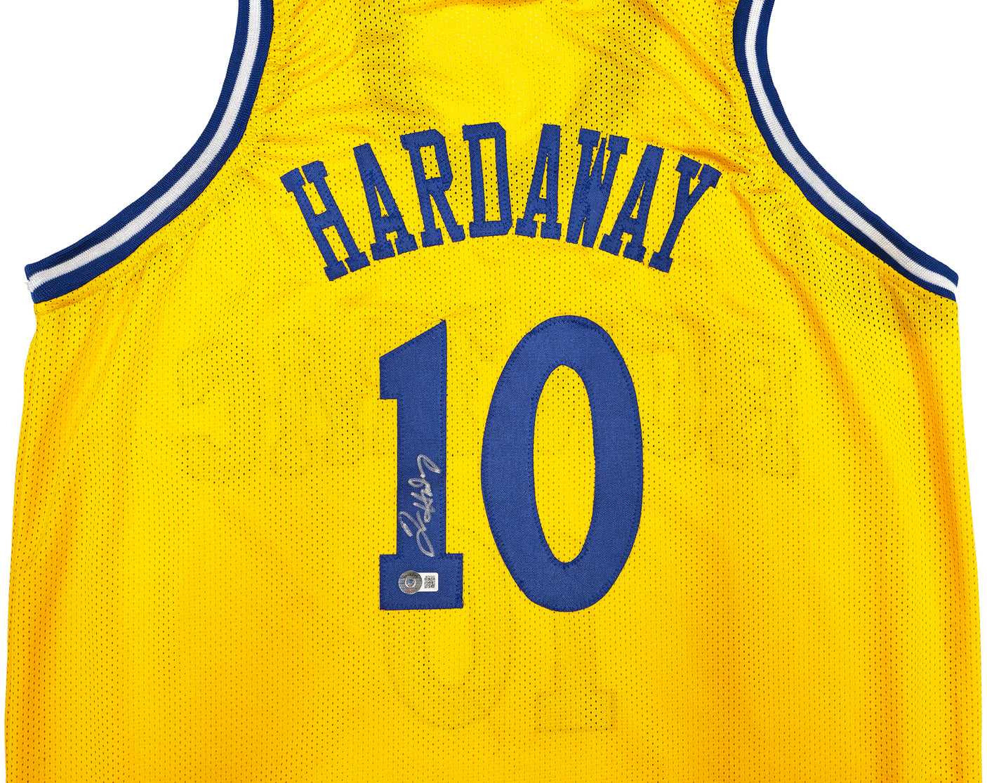 Golden State Warriors Tim Hardaway Autographed Yellow Jersey Beckett BAS Witness Stock #232600