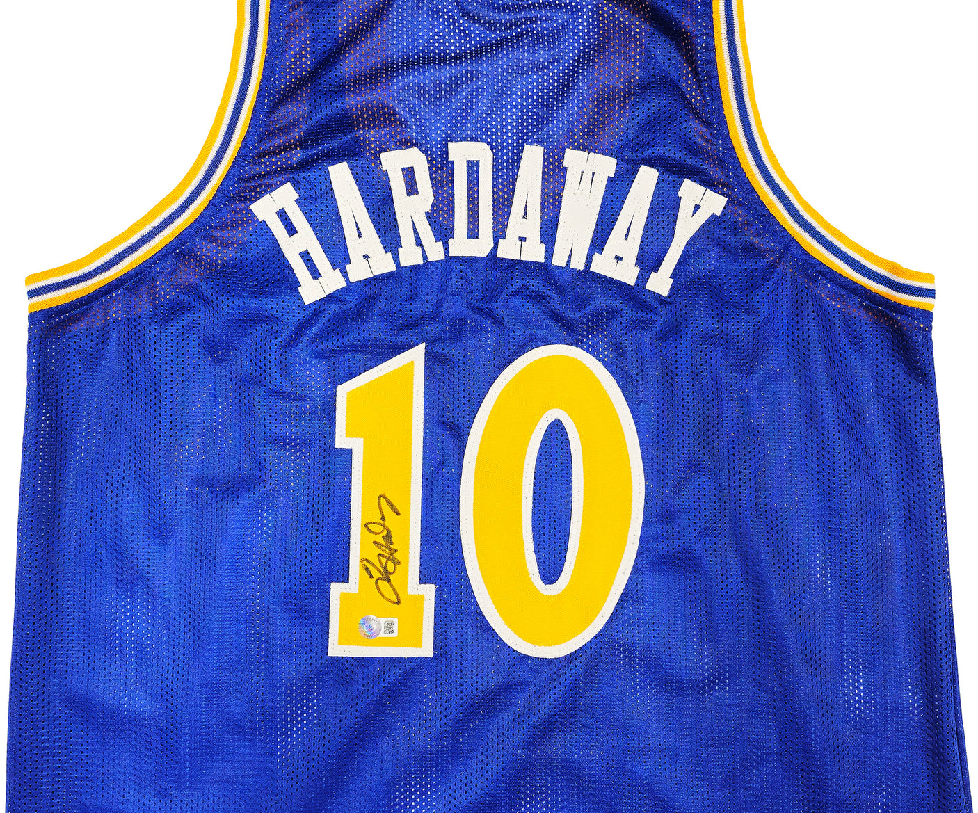 Golden State Warriors Tim Hardaway Autographed Blue Jersey Beckett BAS Witness Stock #232598