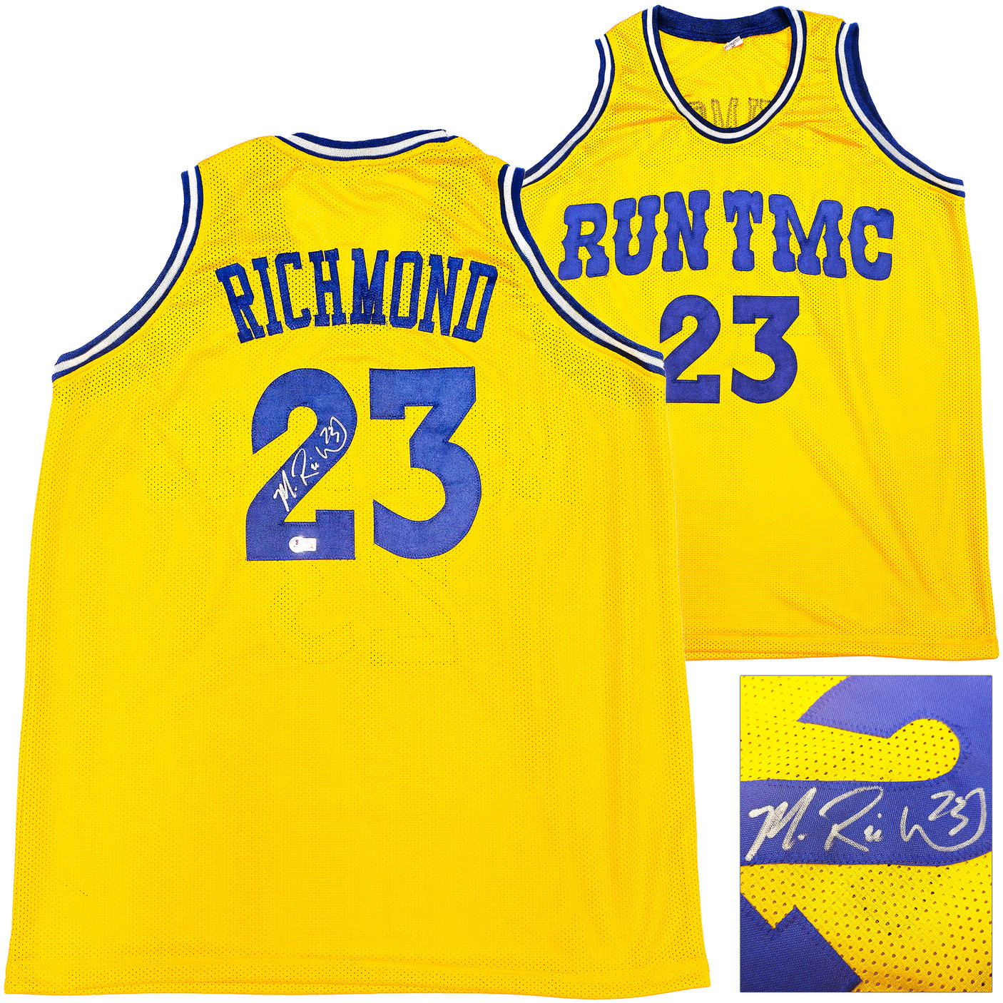 Golden State Warriors Mitch Richmond Autographed Yellow Jersey Beckett BAS Witness Stock #232589