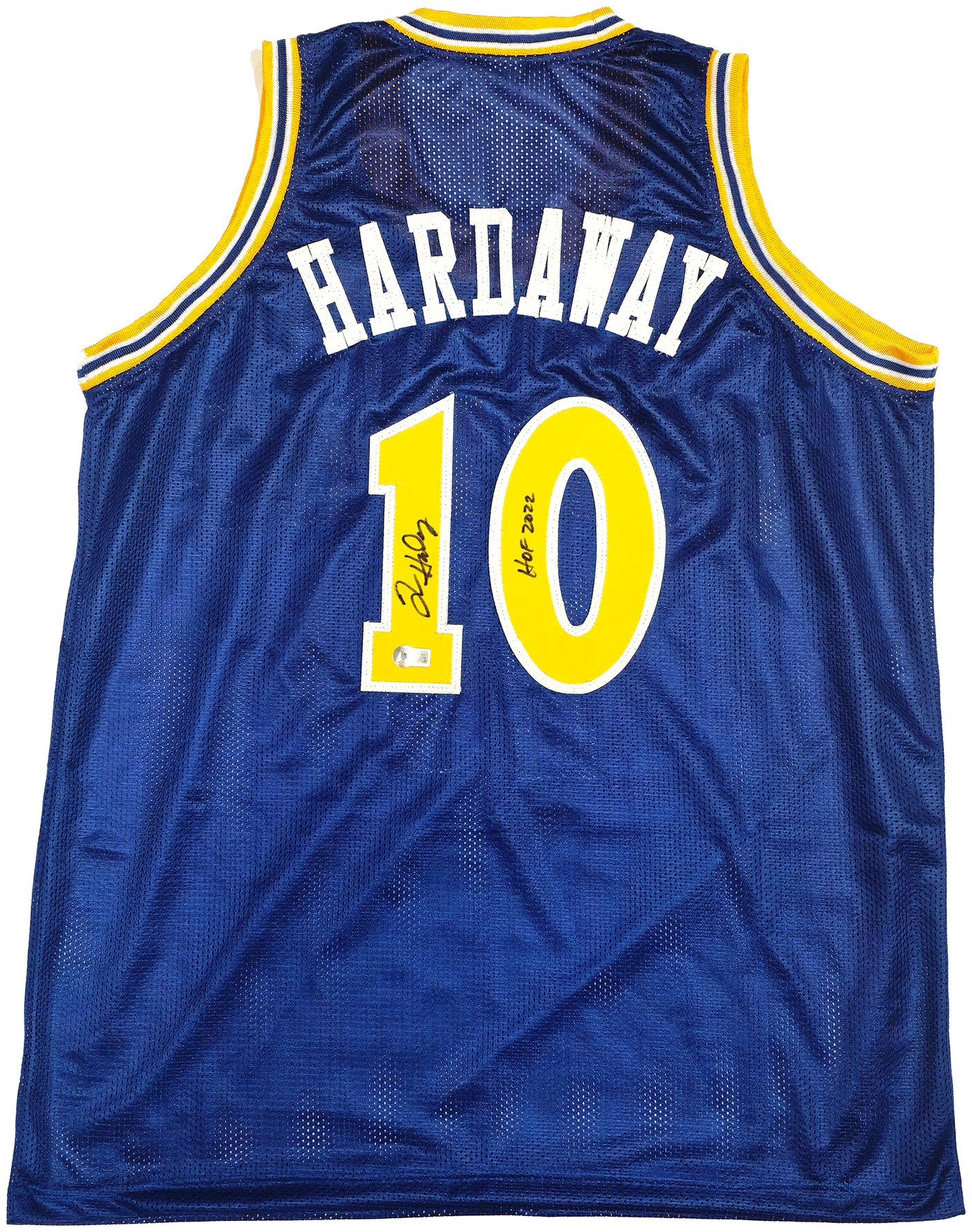 Golden State Warriors Tim Hardaway Autographed Blue Jersey "HOF 2022" Beckett BAS Witness Stock #232599