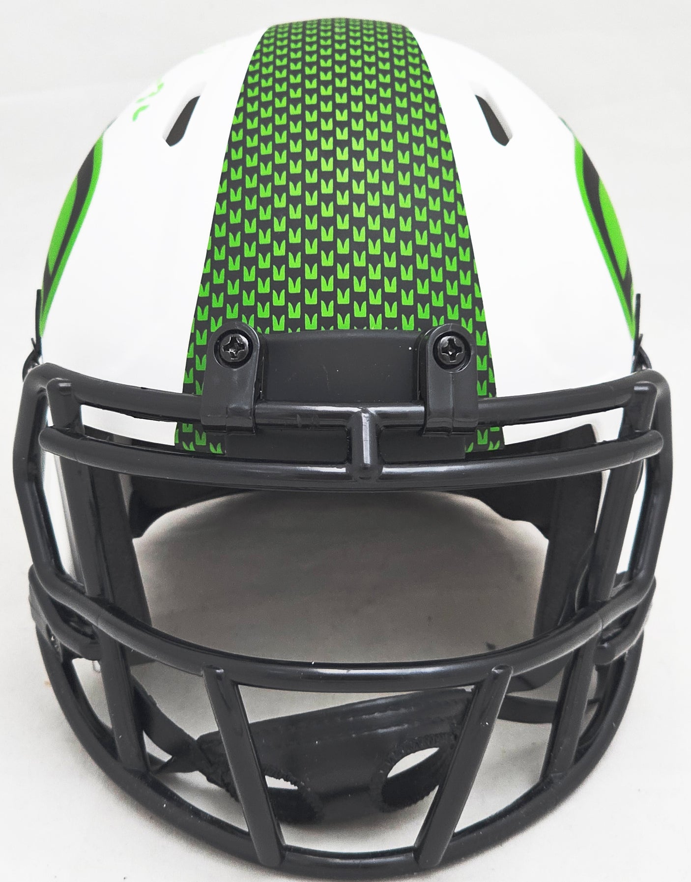 Chris Carson Autographed Seattle Seahawks Lunar Eclipse White Speed Mini Helmet Fanatics Holo Stock #216815