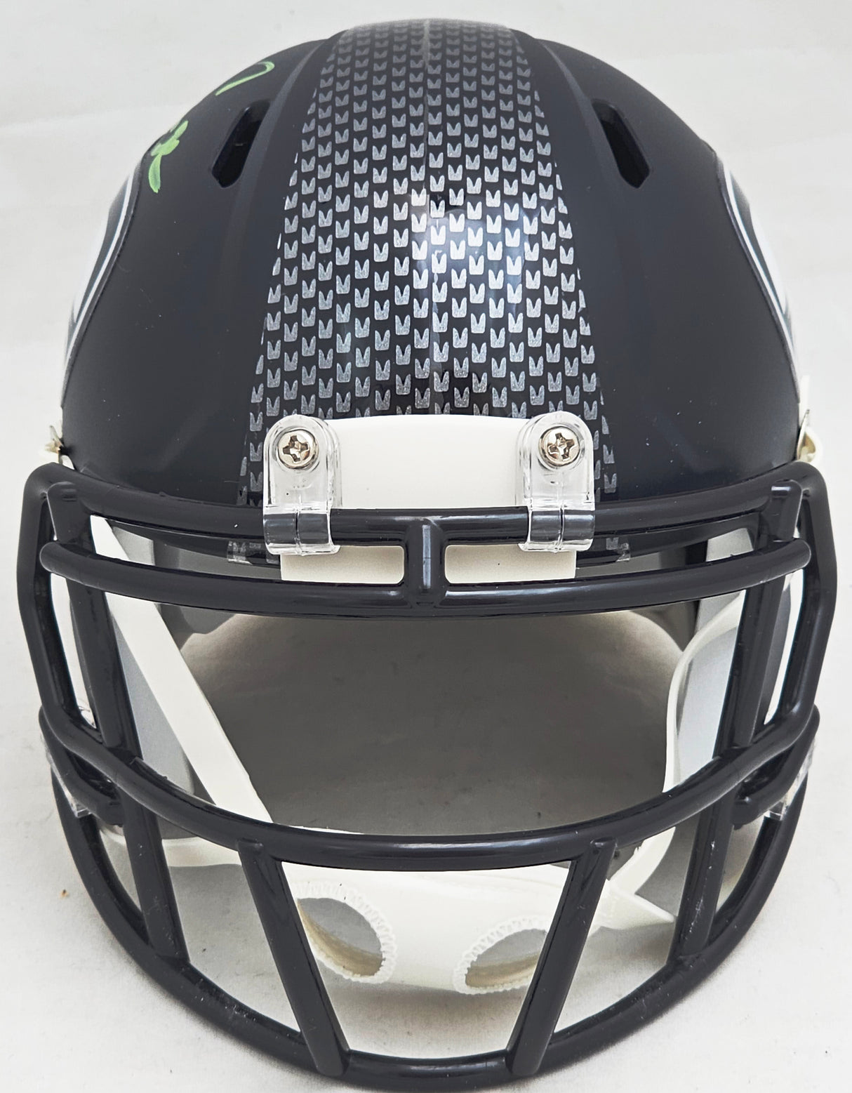 Chris Carson Autographed Seattle Seahawks Blue Speed Mini Helmet Fanatics Holo Stock #216813