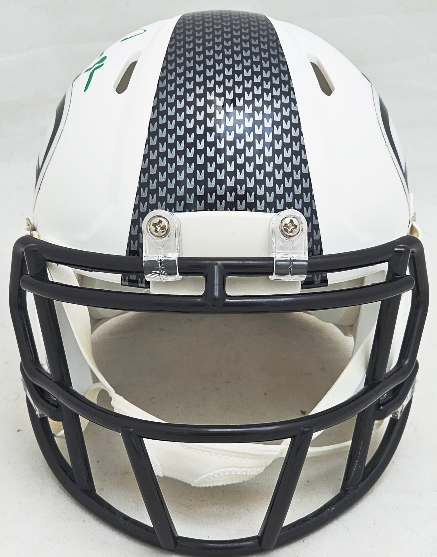 Chris Carson Autographed Seattle Seahawks Flat Matte White Speed Mini Helmet Fanatics Holo Stock #216811