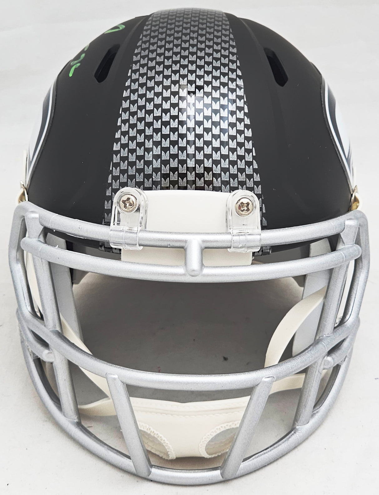 Chris Carson Autographed Seattle Seahawks Flat Matte Black Speed Mini Helmet Fanatics Holo Stock #216812