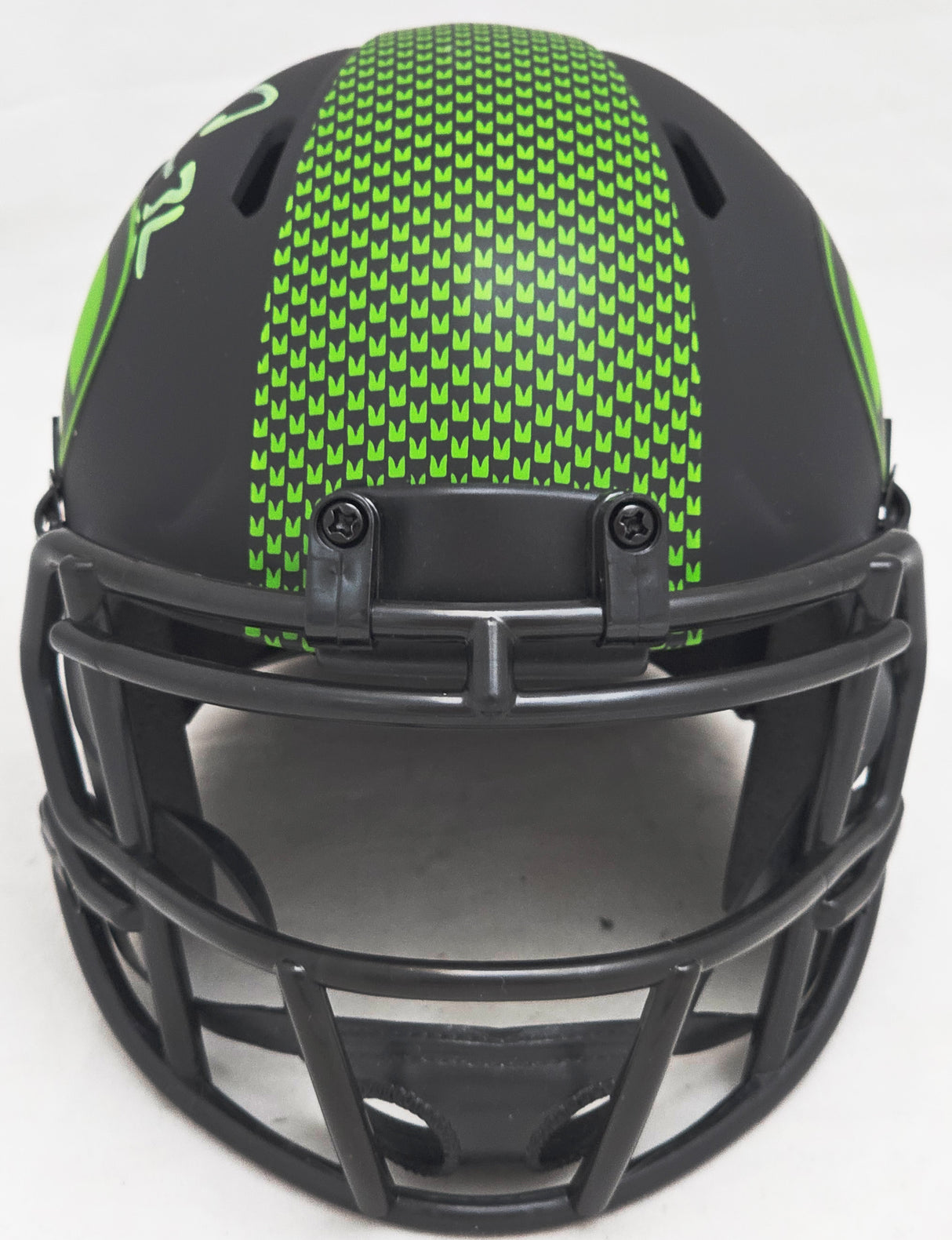 Chris Carson Autographed Seattle Seahawks Eclipse Black Speed Mini Helmet Fanatics Holo Stock #216809