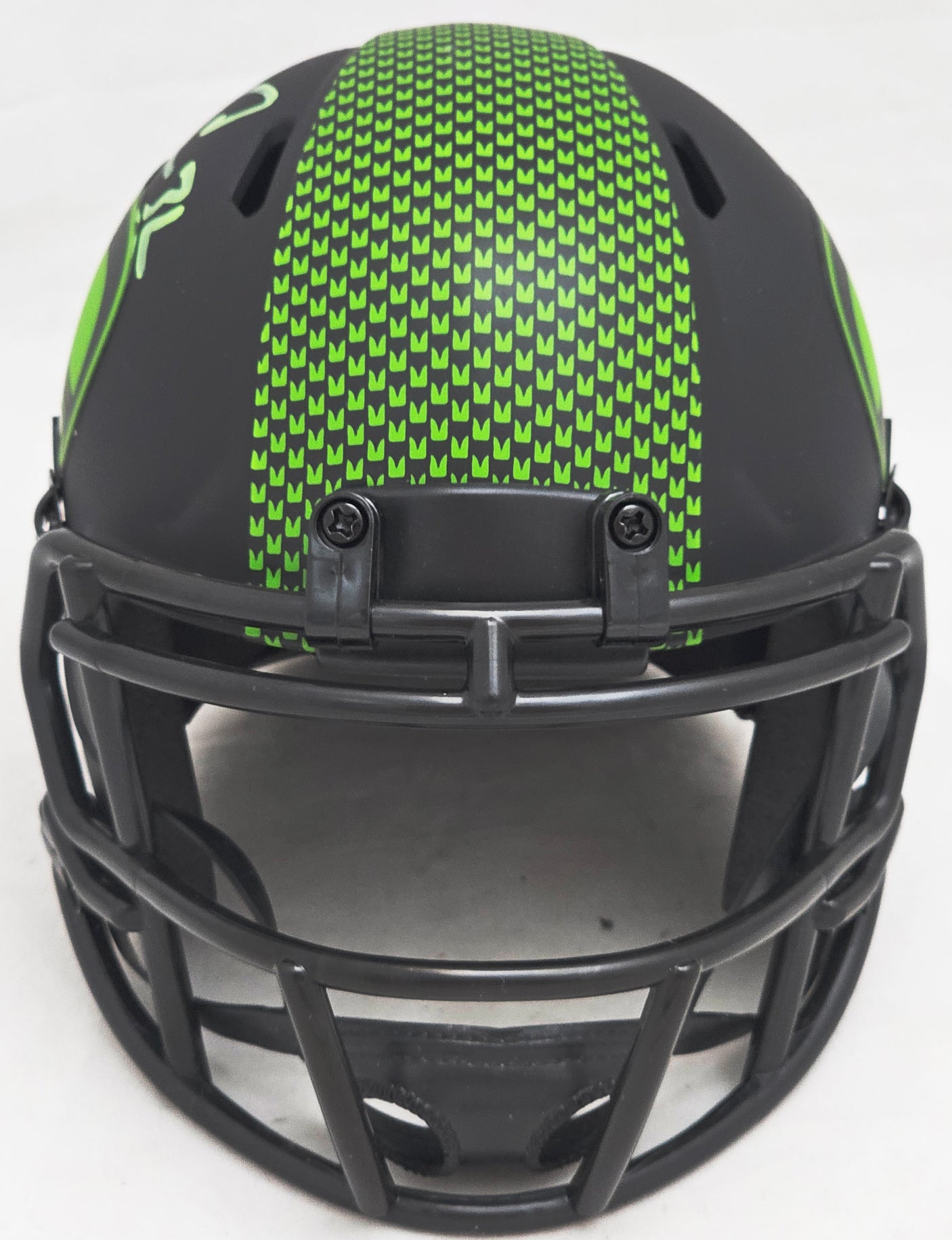 Chris Carson Autographed Seattle Seahawks Eclipse Black Speed Mini Helmet Fanatics Holo Stock #216809