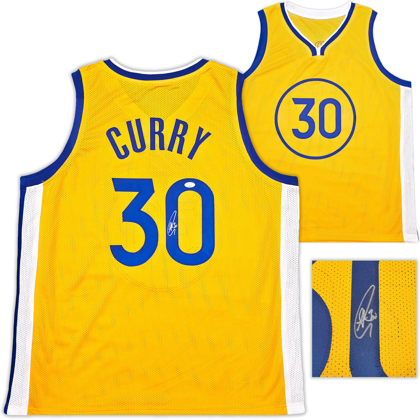 Golden State Warriors Stephen Curry Autographed Yellow Jersey JSA Stock #246197