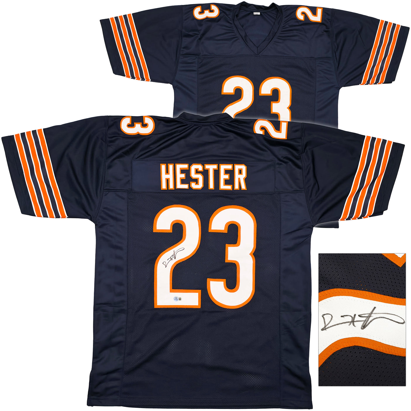 Chicago Bears Devin Hester Autographed Blue Jersey Beckett BAS QR Stock #248798