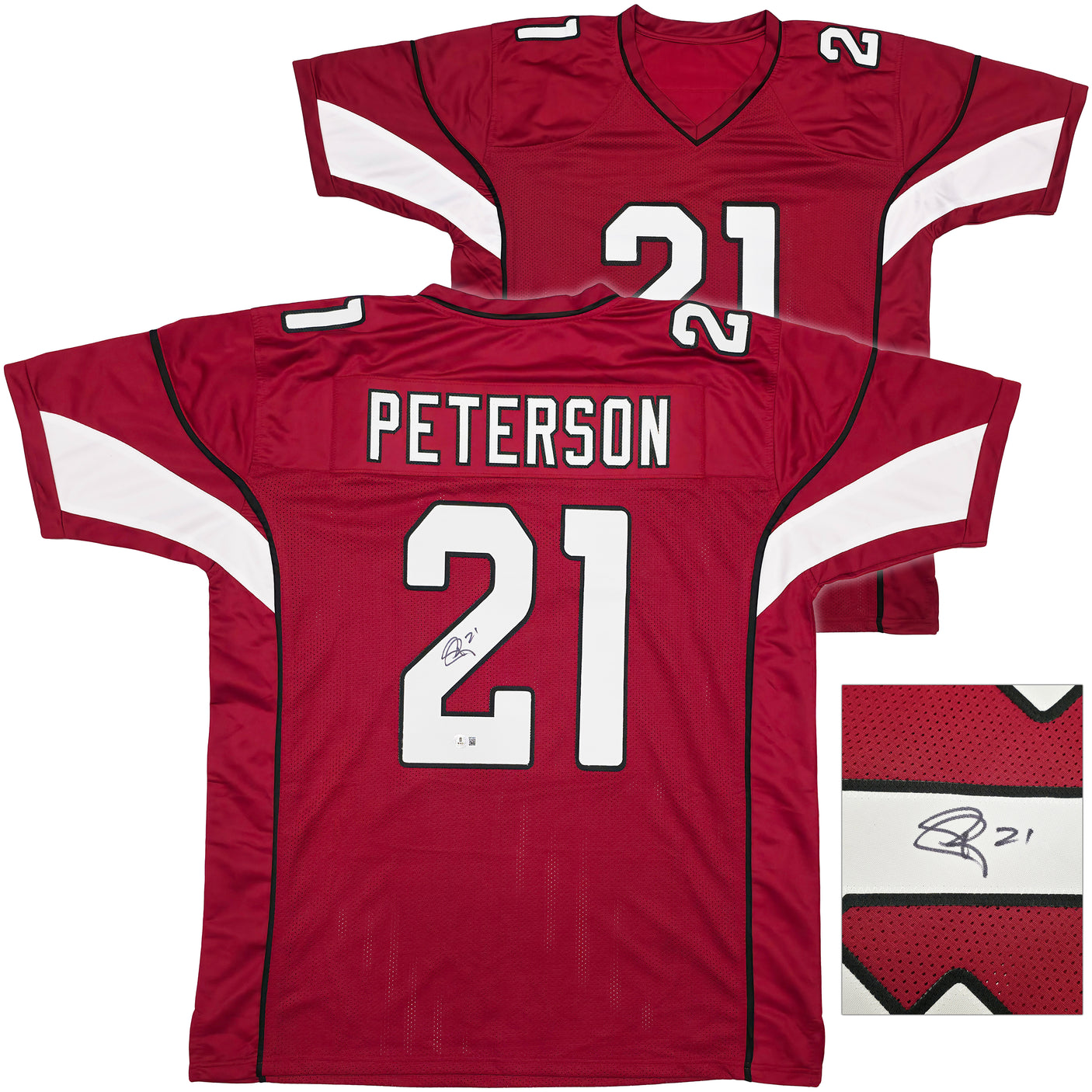 Arizona Cardinals Patrick Peterson Autographed Red Jersey Beckett BAS Witness Stock #246194