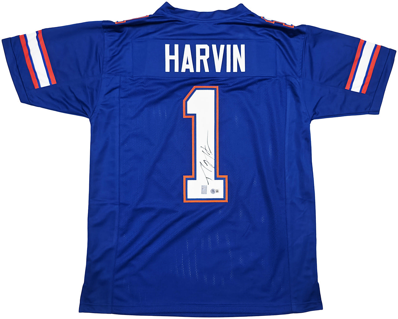 Florida Gators Percy Harvin Autographed Blue Jersey Beckett BAS QR Stock #246192