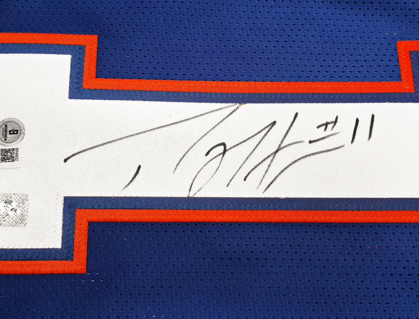 Florida Gators Percy Harvin Autographed Blue Jersey "#11" Beckett BAS QR Stock #246193