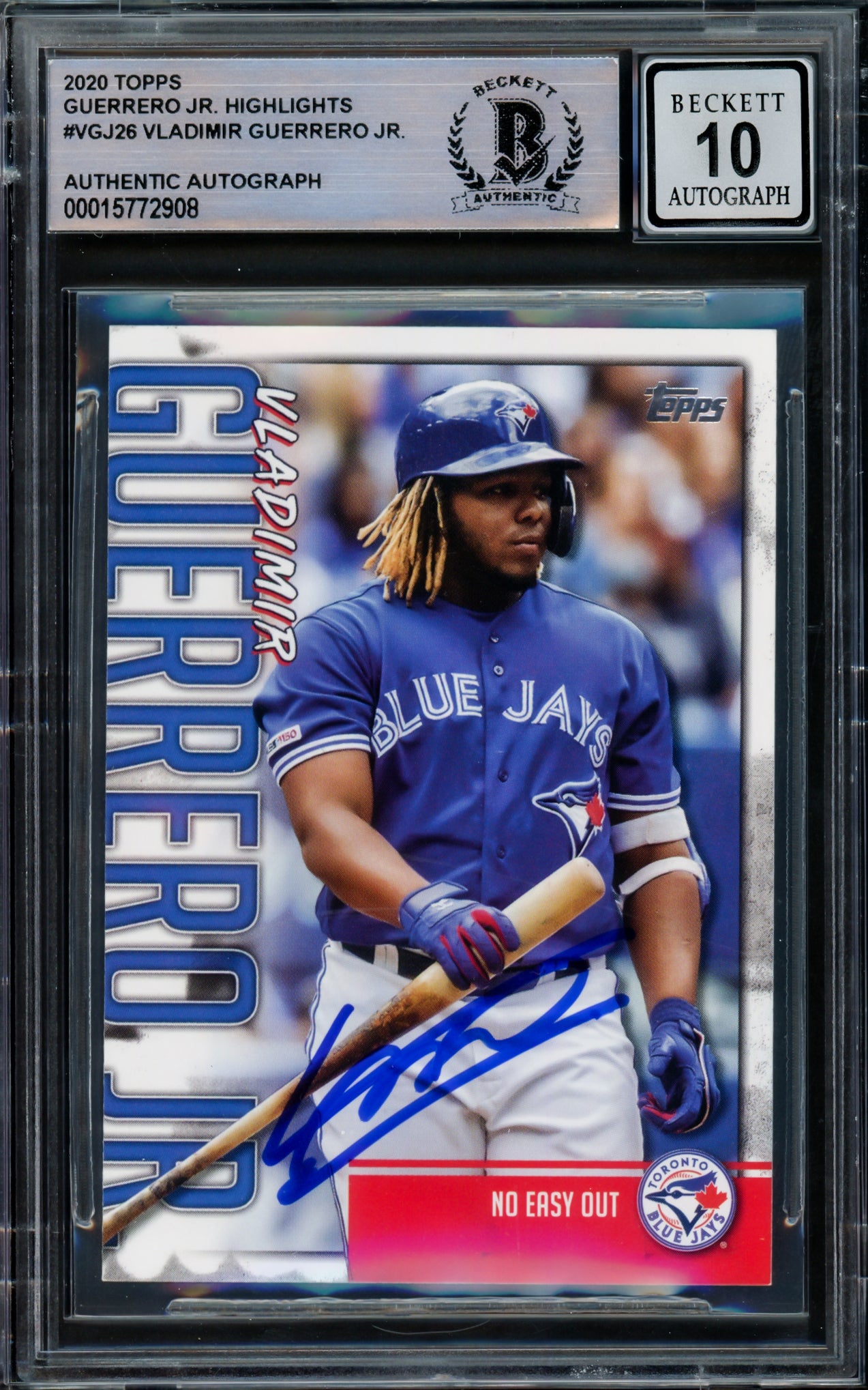 Vladimir Guerrero Jr. Autographed 2020 Topps Highlights Card #VGJ-26 Toronto Blue Jays Auto Grade Gem Mint 10 Beckett BAS #15772908