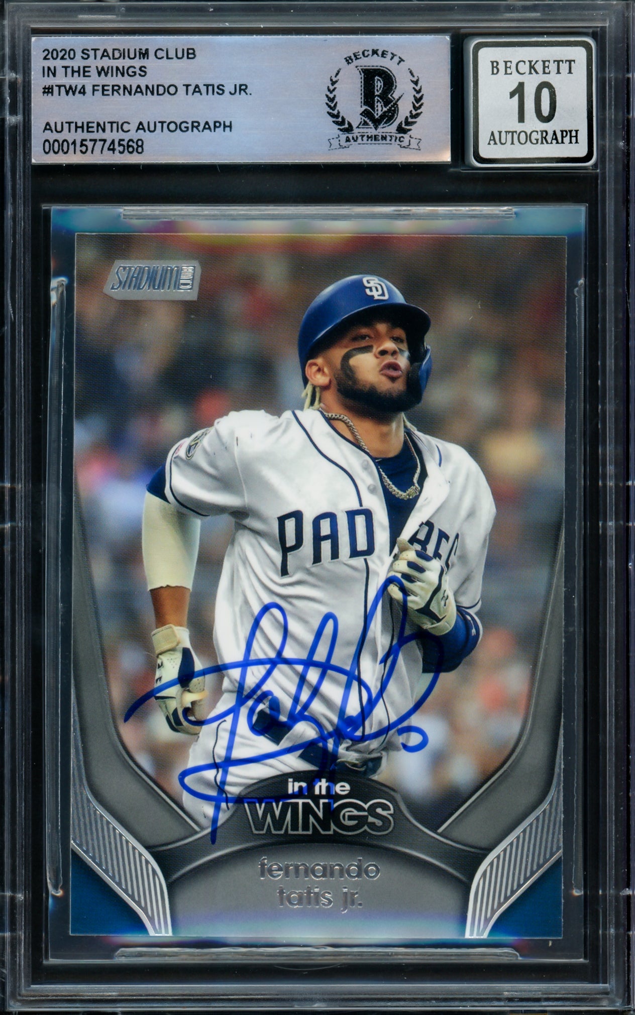 Fernando Tatis Jr. Autographed 2020 Stadium Club In The Wings Card #ITW-4 San Diego Padres Auto Grade Gem Mint 10 Beckett BAS #15774568