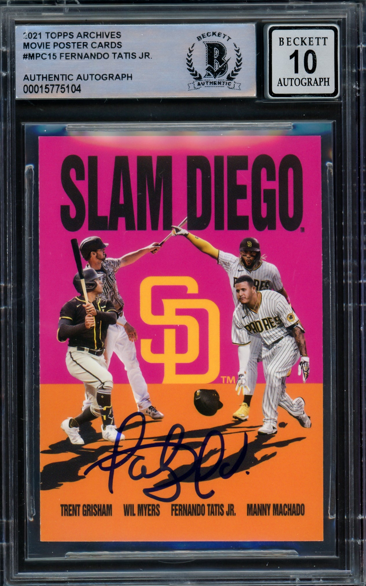 Fernando Tatis Jr. Autographed 2021 Topps Archives Card #MPC-15 San Diego Padres Auto Grade Gem Mint 10 Beckett BAS #15775104