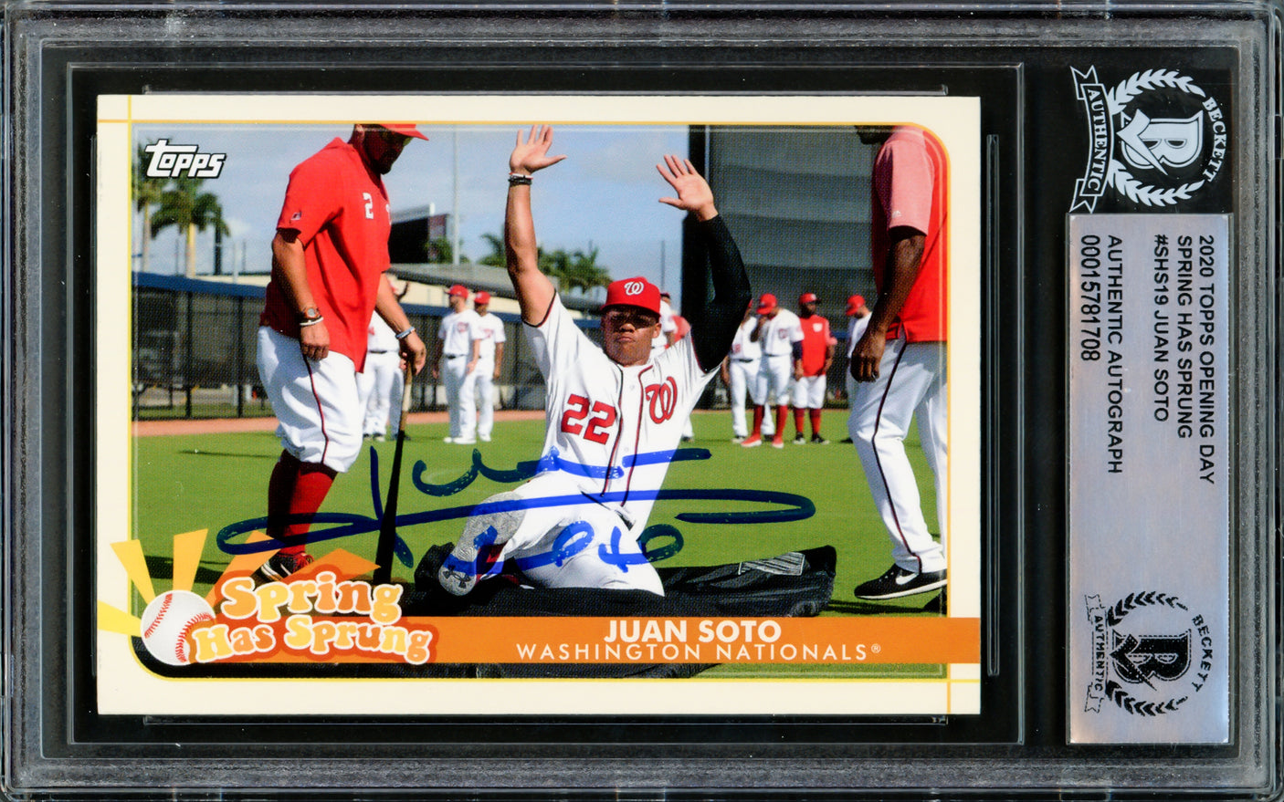 Juan Soto Autographed 2020 Topps Opening Day Spring Has Sprung Card #SHS-19 New York Mets Beckett BAS #15781708