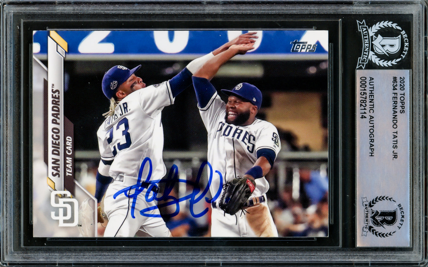 Fernando Tatis Jr. Autographed 2020 Topps Card #634 San Diego Padres Beckett BAS #15782114