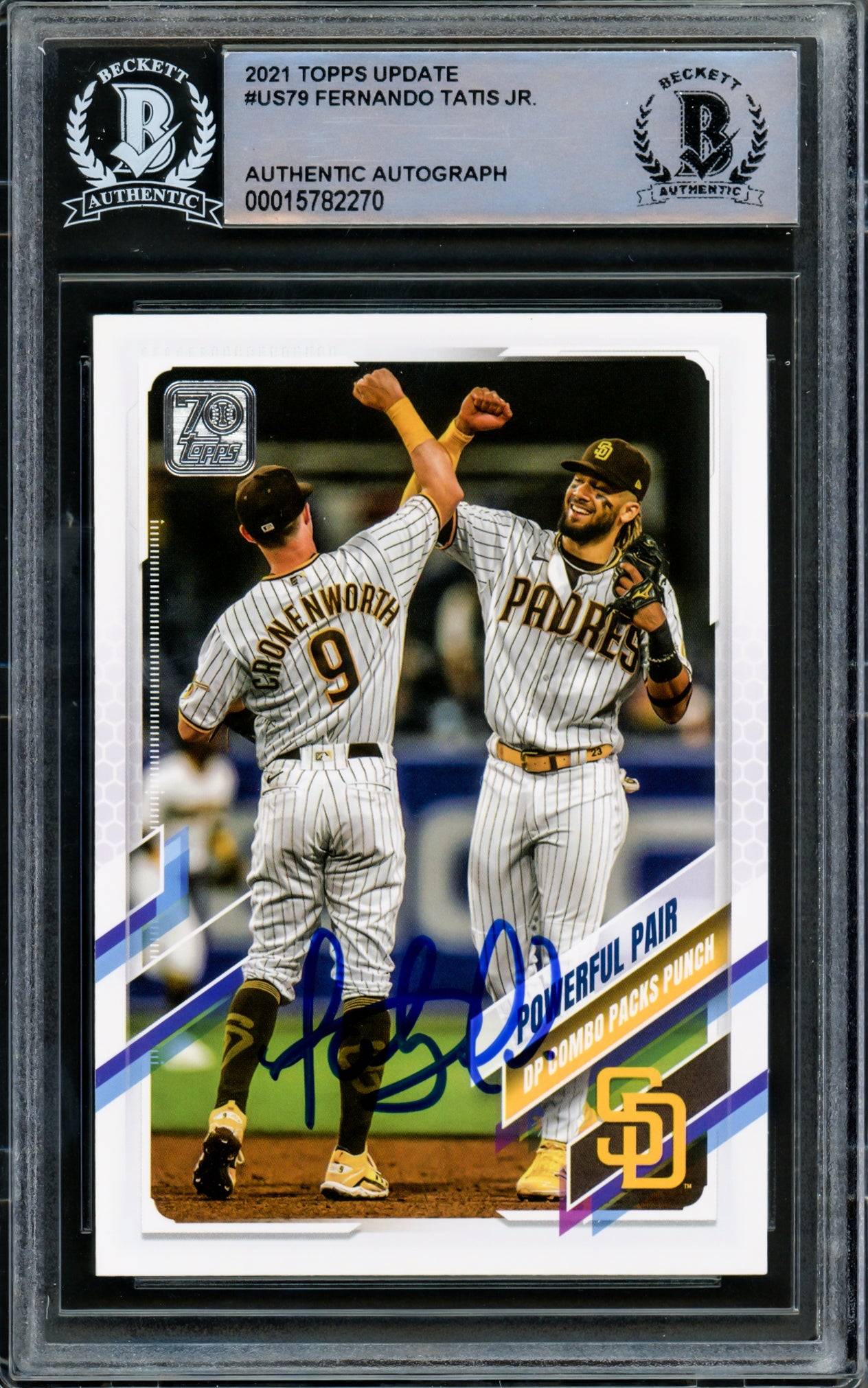 Fernando Tatis Jr. Autographed 2021 Topps Update Card #US79 San Diego Padres Beckett BAS #15782270