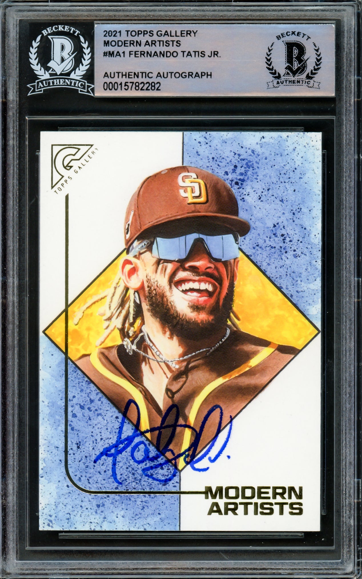 Fernando Tatis Jr. Autographed 2021 Topps Gallery Modern Artists Card #MA-1 San Diego Padres Beckett BAS #15782282