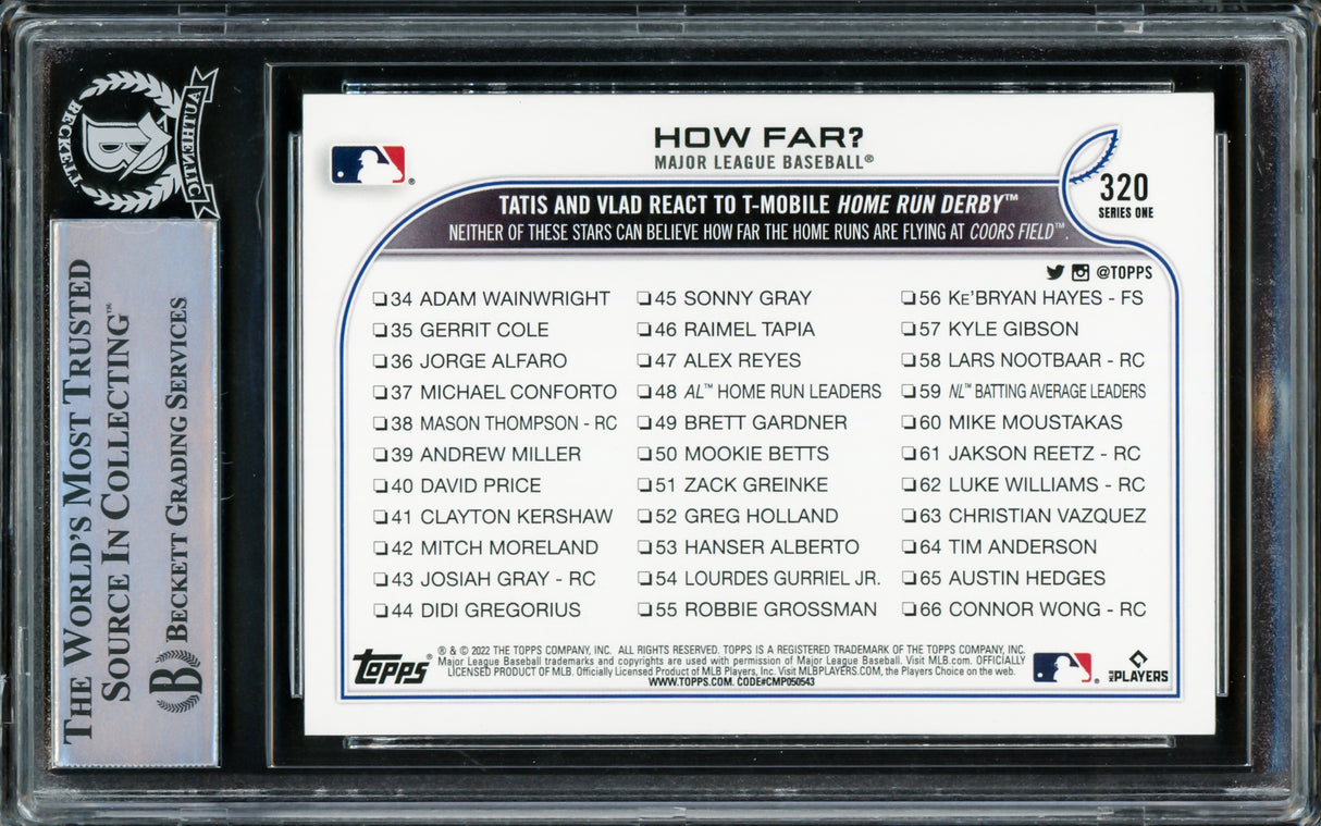 Fernando Tatis Jr. Autographed 2022 Topps Card #320 San Diego Padres Beckett BAS #15782417