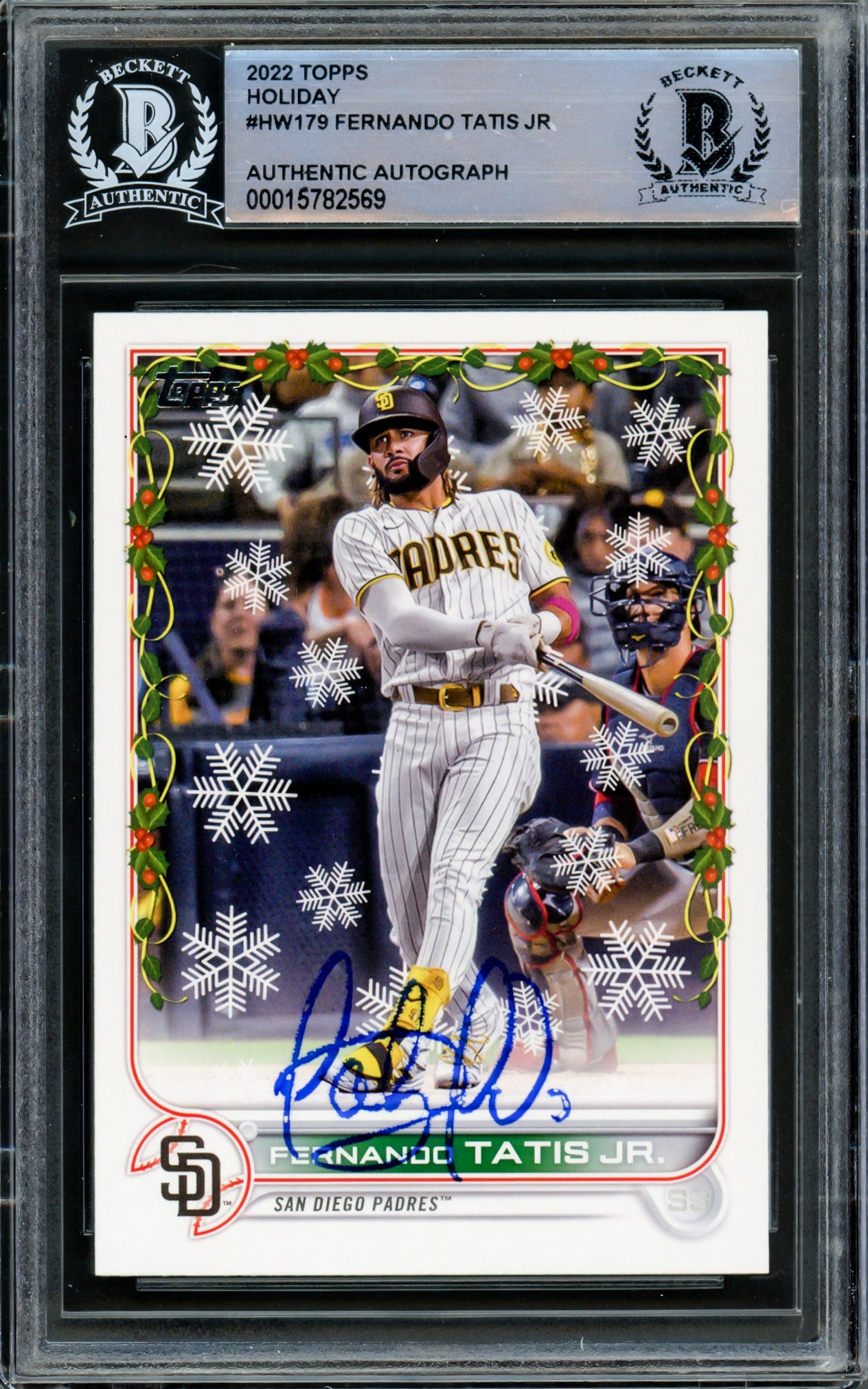 Fernando Tatis Jr. Autographed 2022 Topps Opening Day Card #50 San Diego Padres Beckett BAS #15782570