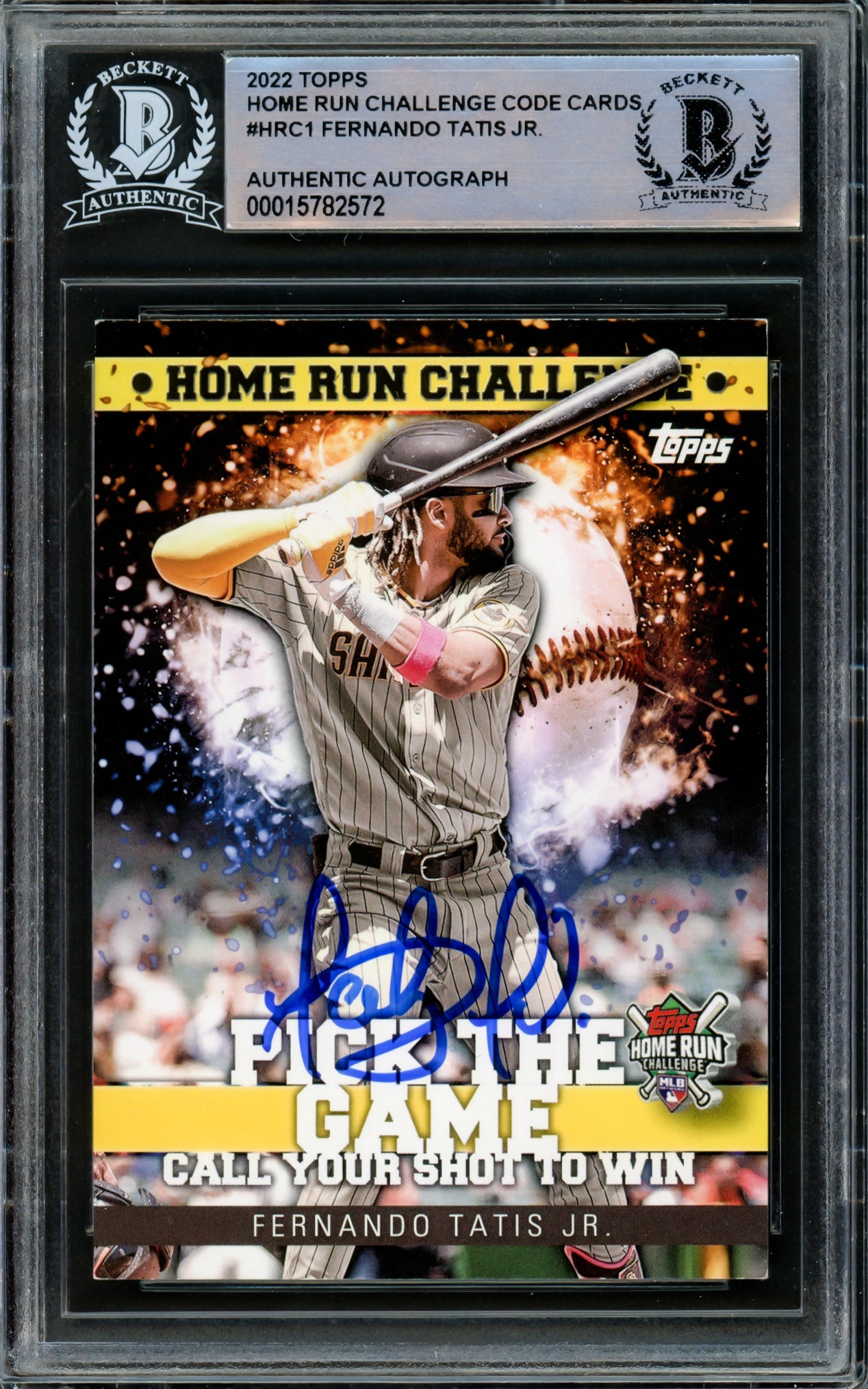 Fernando Tatis Jr. Autographed 2022 Topps Home Run Challenge Card #HRC-1 San Diego Padres Beckett BAS #15782572