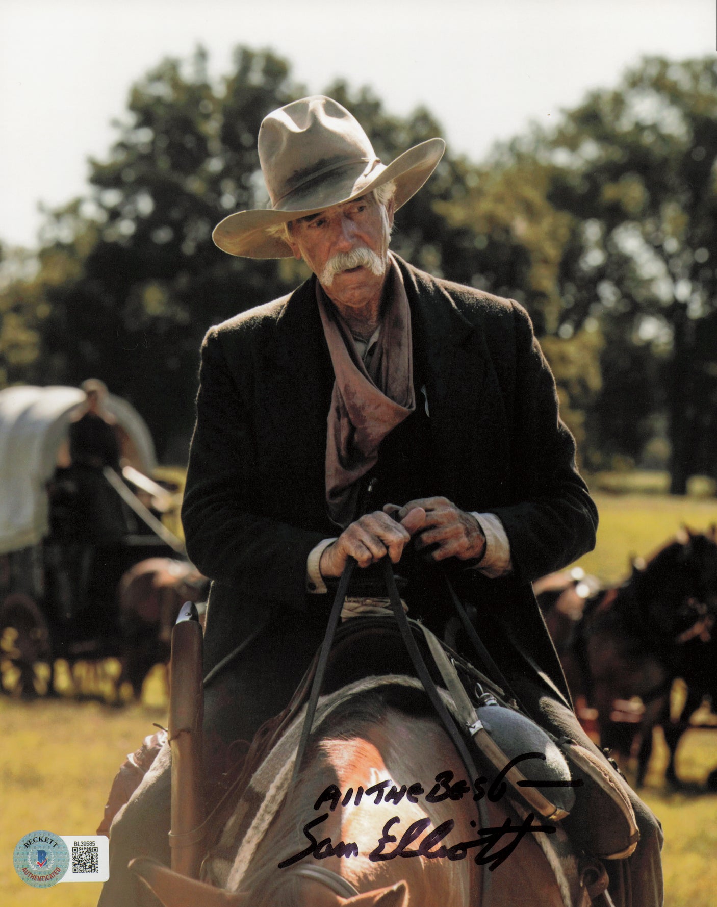 Sam Elliott Autographed 8x10 Photo Tombstone "All The Best" Beckett BAS QR #BL39585