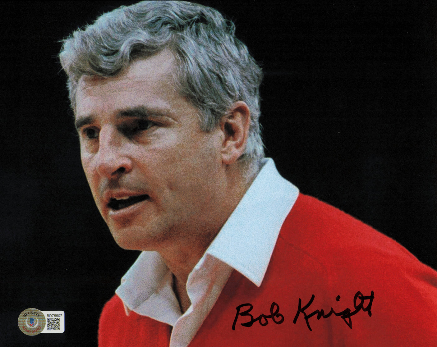 Bobby Knight Autographed 8x10 Photo Indiana Hoosiers Beckett BAS QR #BD75607