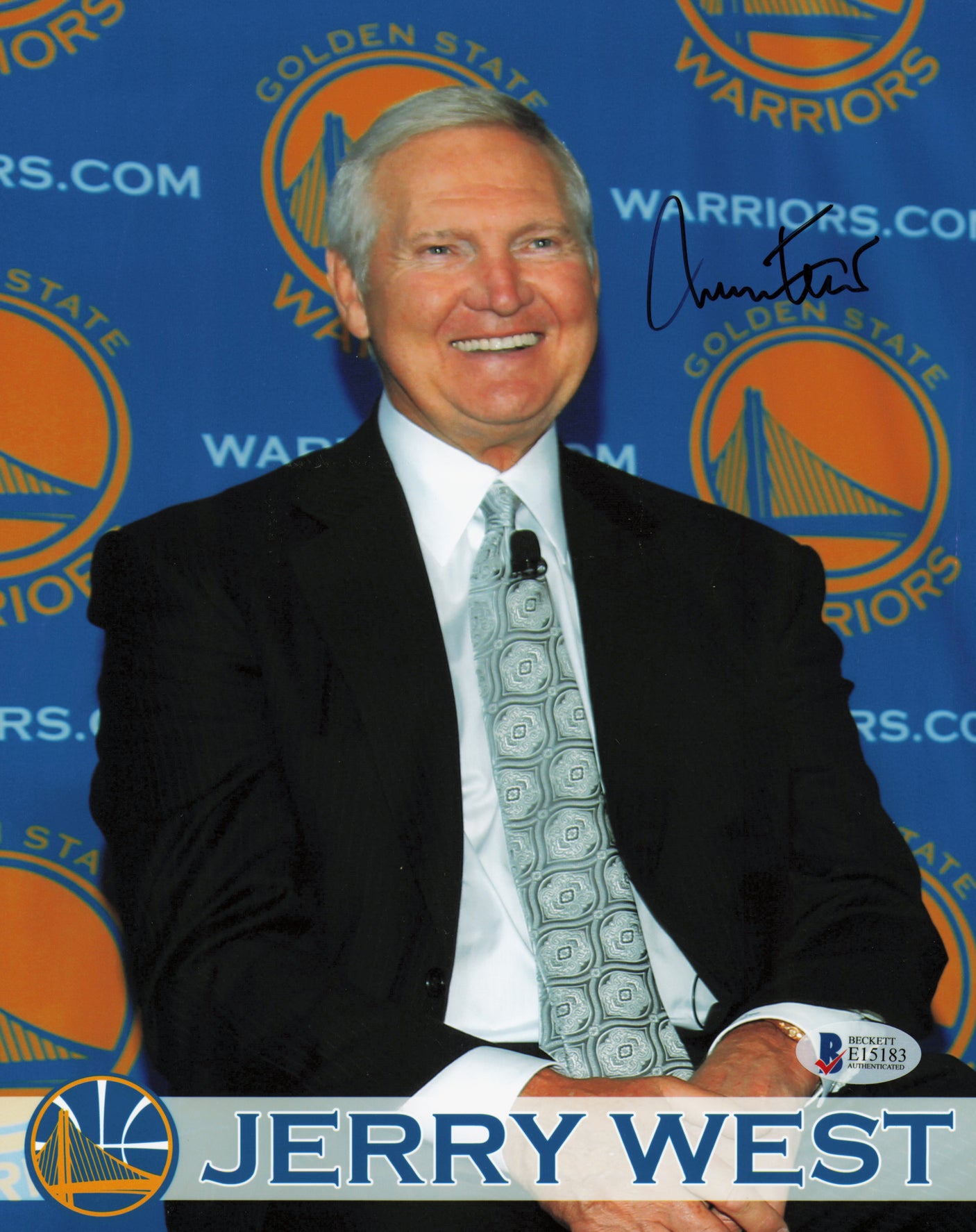 Jerry West Autographed 8x10 Photo Los Angeles Lakers Beckett BAS #E15183