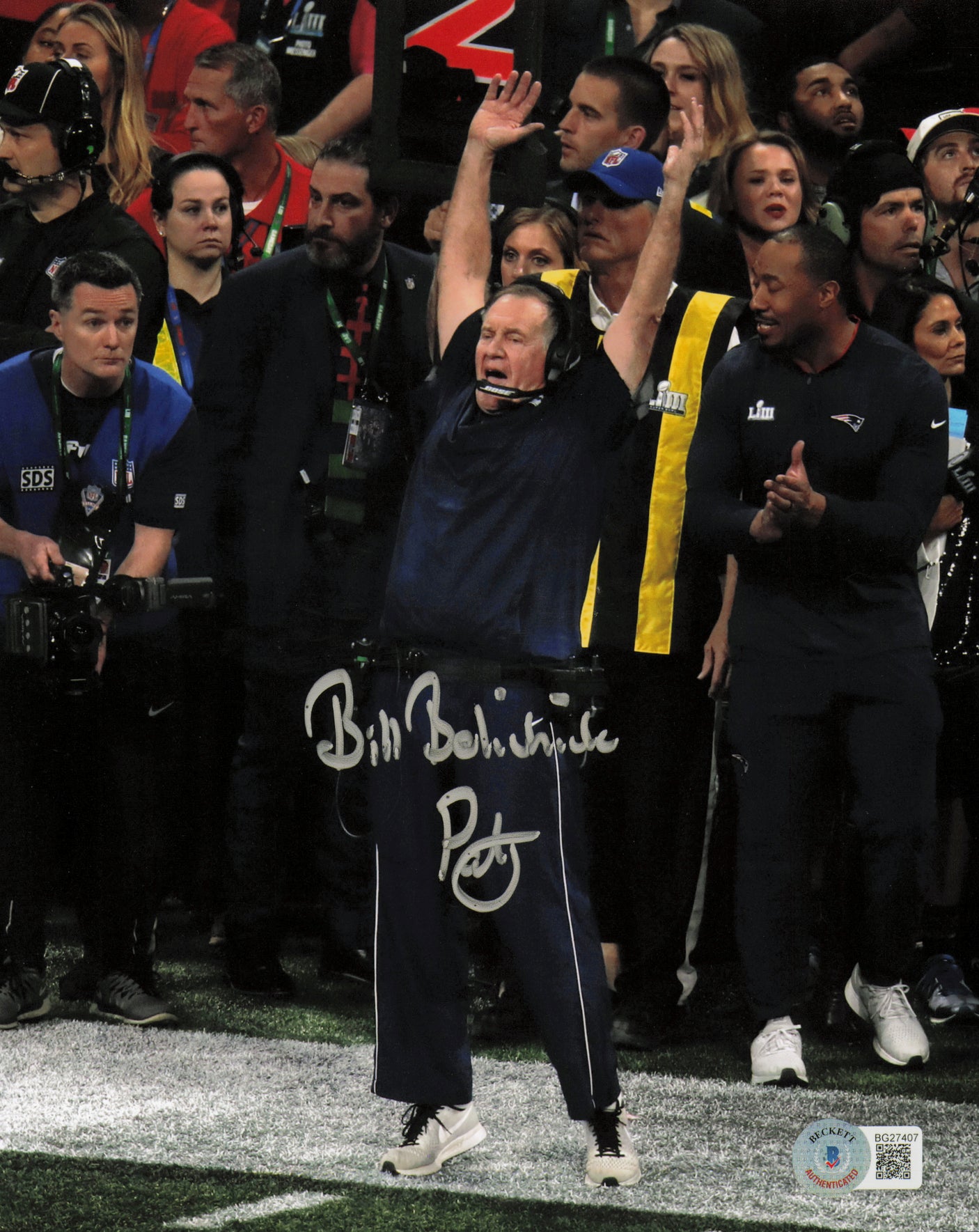 Bill Belichick Autographed 8x10 Photo New England Patriots "Pats" Beckett BAS QR #BG27407