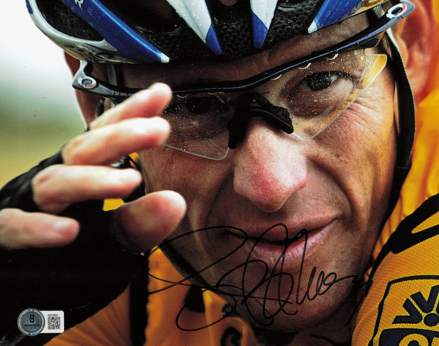 Lance Armstrong Autographed 8x10 Photo Cycling Beckett BAS #AE03893