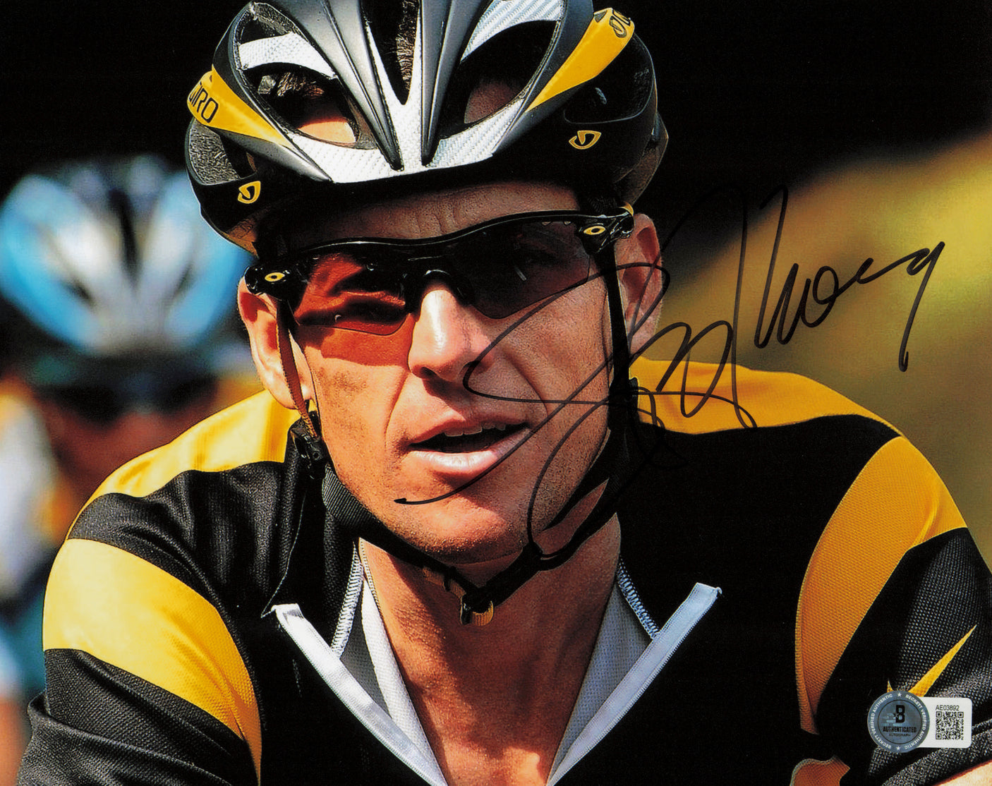 Lance Armstrong Autographed 8x10 Photo Cycling Beckett BAS #AE03892
