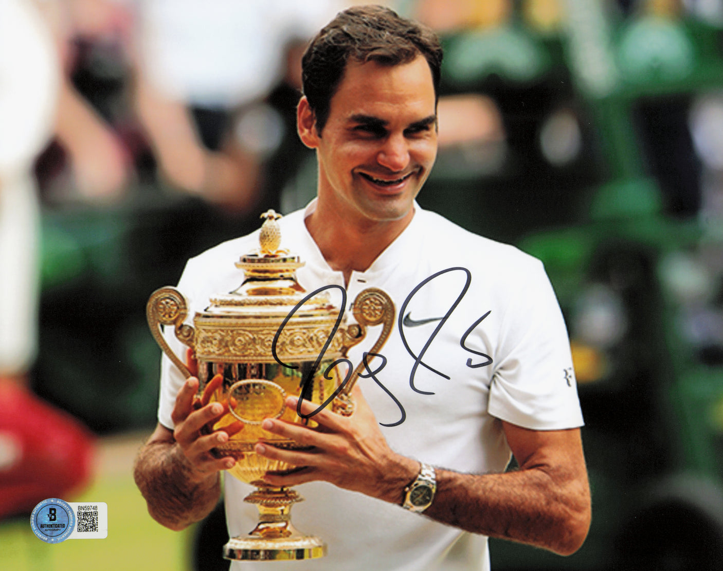 Roger Federer Autographed 8x10 Photo Tennis Beckett BAS QR #BN59748