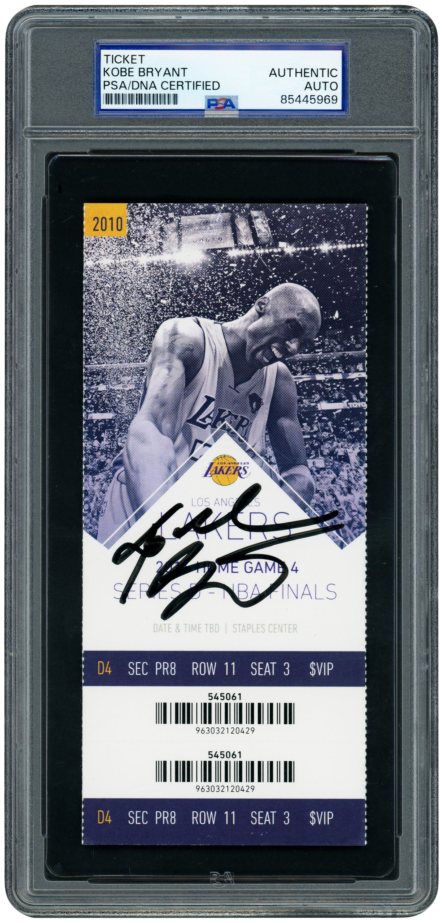 Kobe Bryant Autographed 2010 NBA Finals Game 4 Full Ticket Los Angeles Lakers Panini & PSA/DNA #85445969