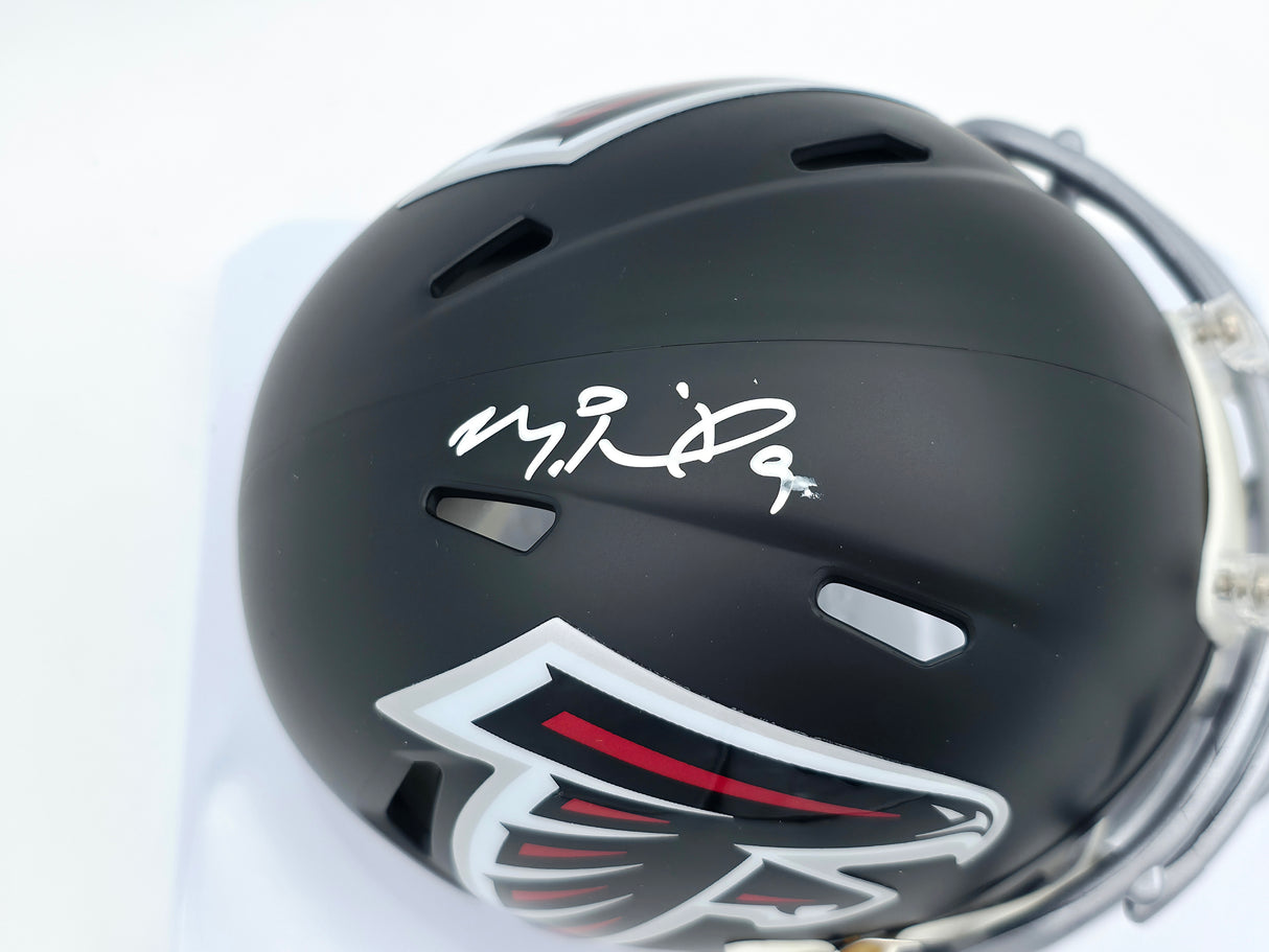 Michael Penix Jr. Autographed Atlanta Falcons Black Speed Mini Helmet Beckett BAS Witness #2W906714