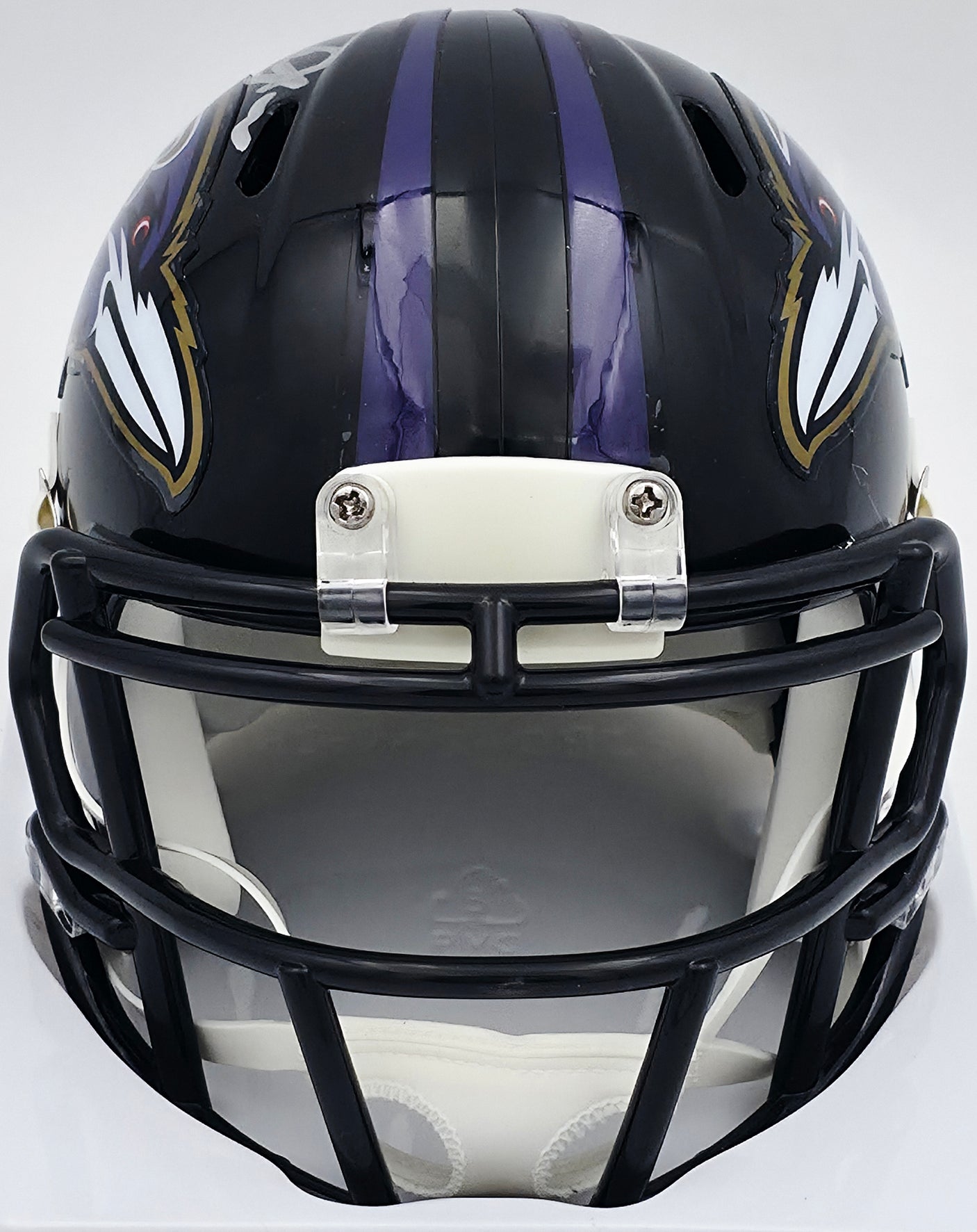 Terrell Suggs Autographed Baltimore Ravens Black Speed Mini Helmet Beckett BAS Witness #2W637289