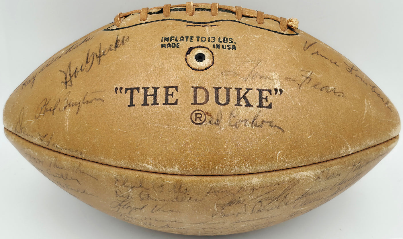 1965 NFL Champion Green Bay Packers Team Autographed Official NFL Leather "The Duke" Football With 49 Signatures Including Vince Lombardi Beckett BAS #AE36395