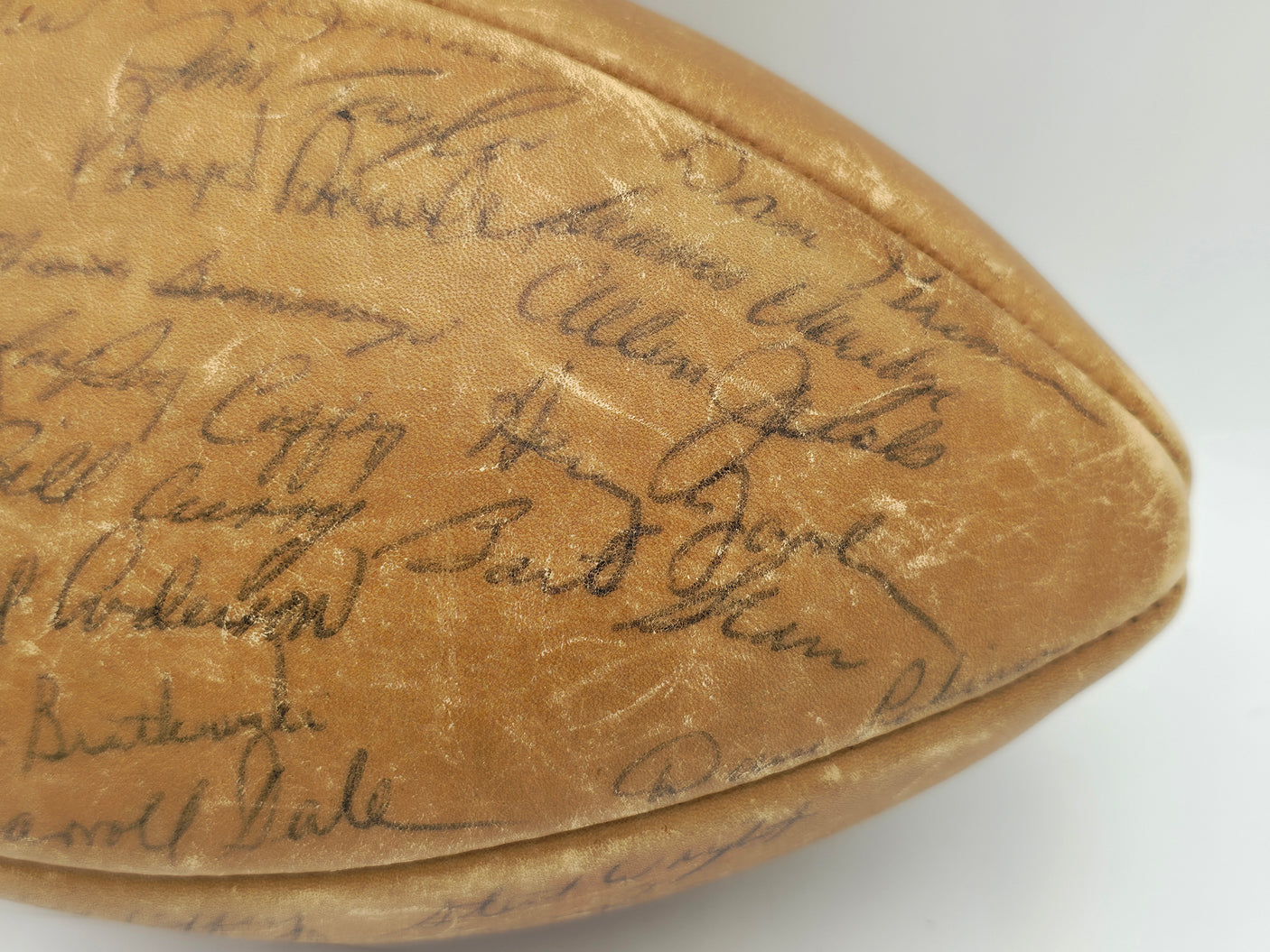 1965 NFL Champion Green Bay Packers Team Autographed Official NFL Leather "The Duke" Football With 49 Signatures Including Vince Lombardi Beckett BAS #AE36395