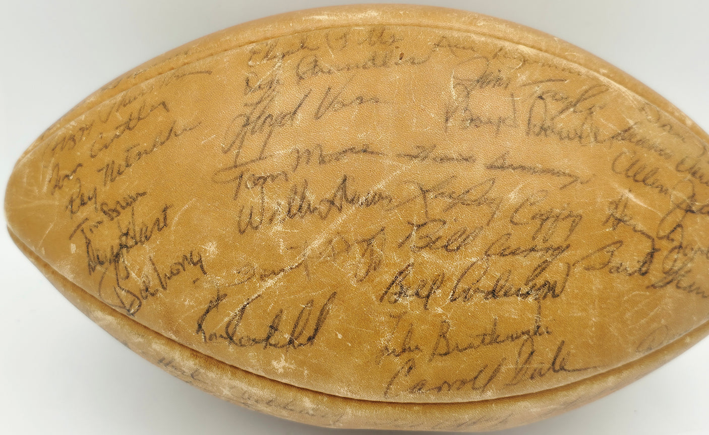 1965 NFL Champion Green Bay Packers Team Autographed Official NFL Leather "The Duke" Football With 49 Signatures Including Vince Lombardi Beckett BAS #AE36395
