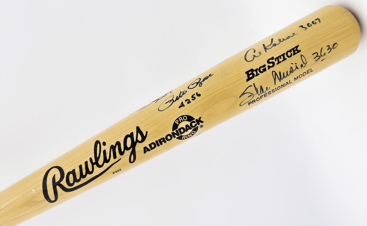 3000th Hit Club Multi-Signed Autographed Rawlings Baseball Bat With 9 Signatures Including Willie Mays & Hank Aaron Beckett BAS #AE31375