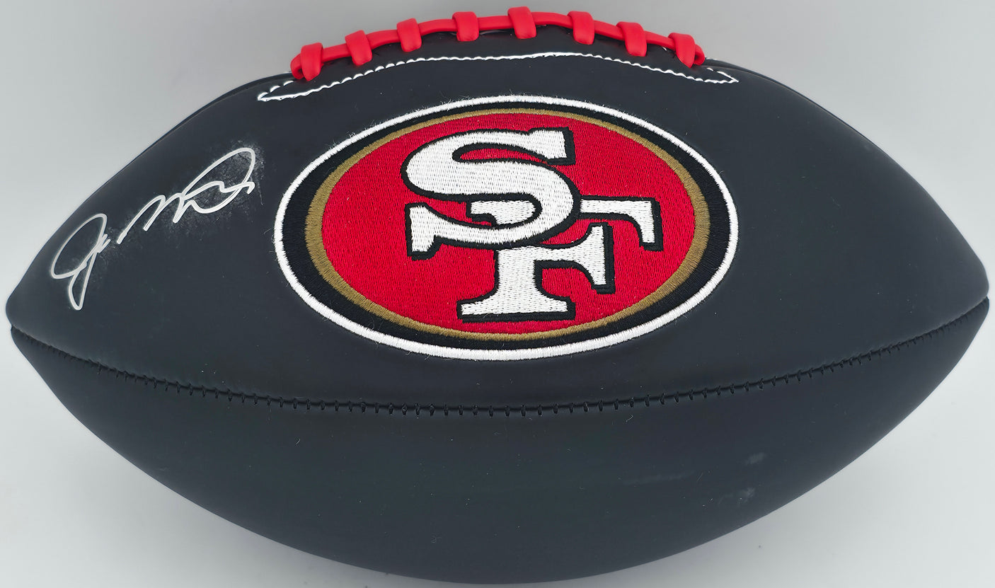 Joe Montana Autographed San Francisco 49ers Official Black Logo Football Beckett BAS Witness #WA82198