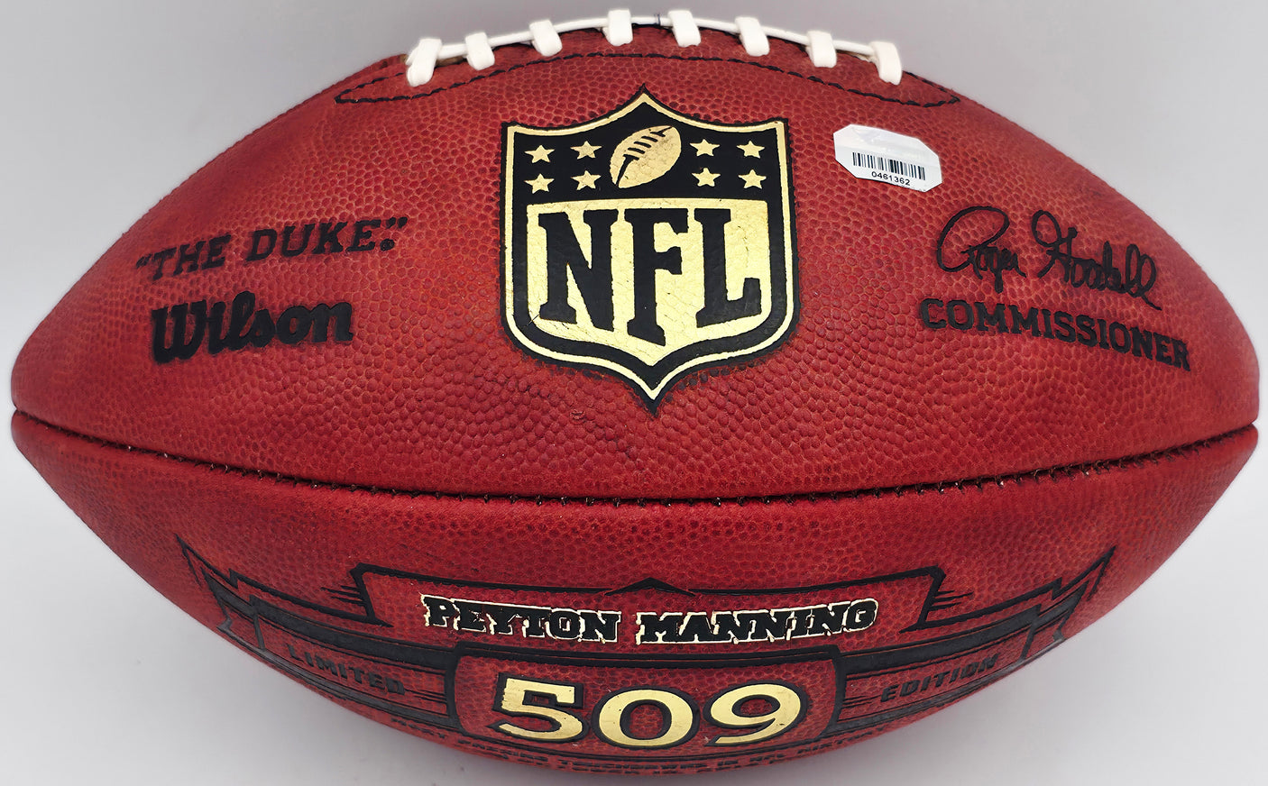 Peyton Manning Autographed Official NFL Leather 509 TD NFL Game Football Indianapolis Colts, Denver Broncos Fanatics Holo #461362