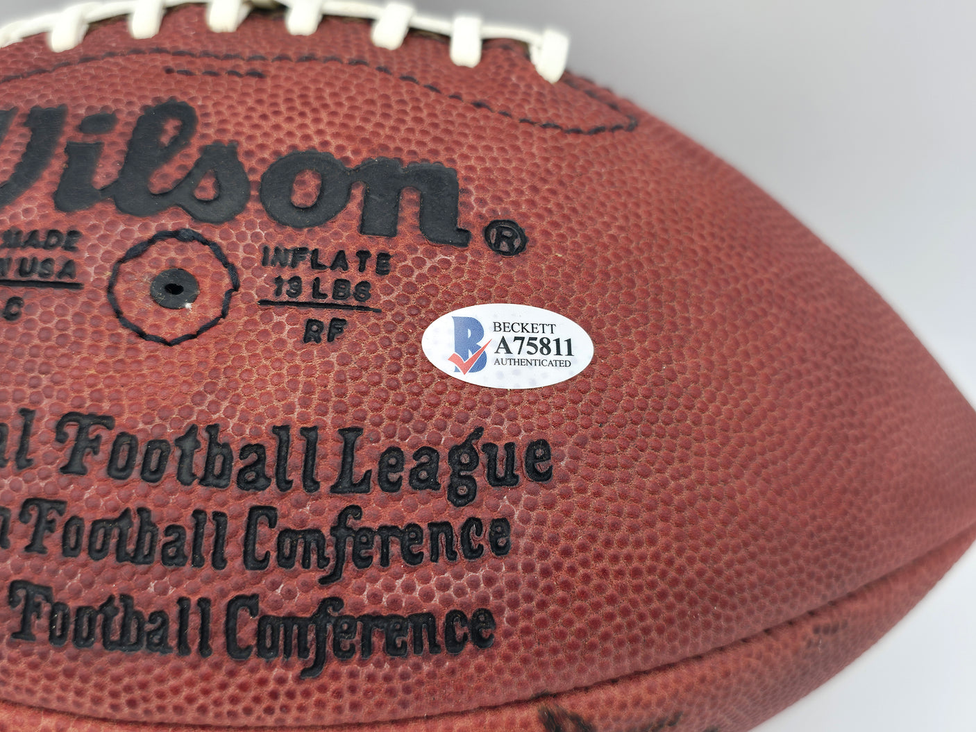 Johnny Unitas & Joe Montana Autographed Official NFL Leather Game Football Beckett BAS #A75811