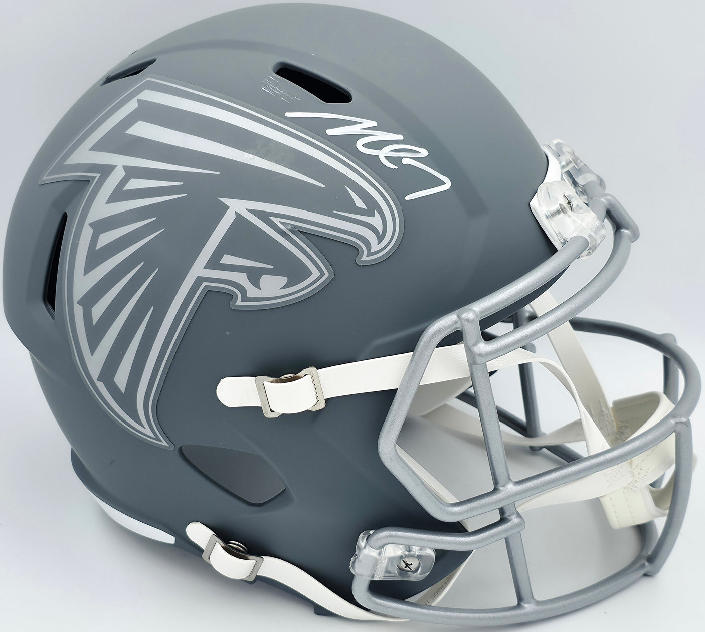 Michael Vick Autographed Philadelphia Eagles Slate Gray Full Size Replica Speed Helmet Beckett BAS Witness #2W94672