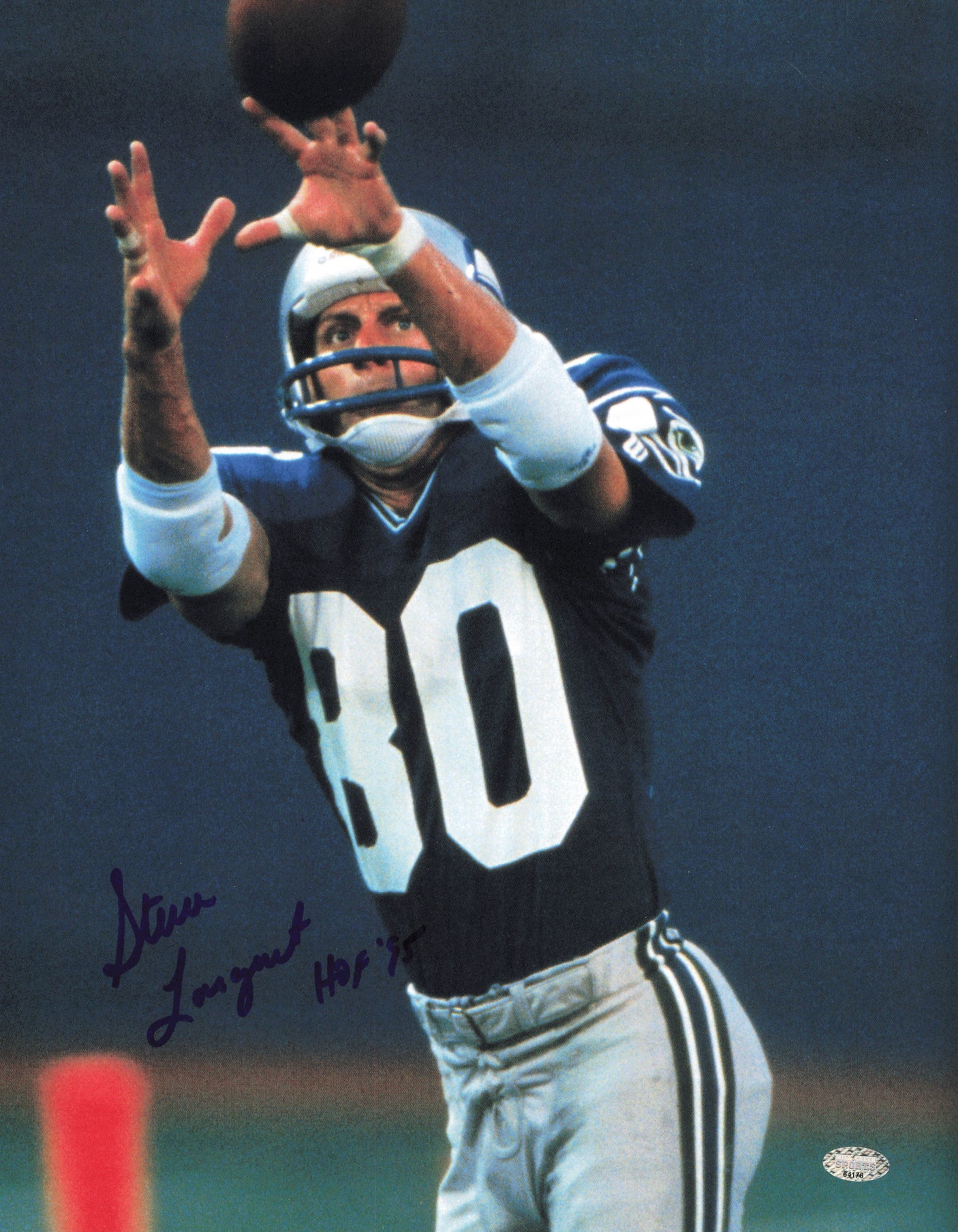 Steve Largent Autographed 11x14 Photo Seattle Seahawks "HOF 95" MCS Holo #64176