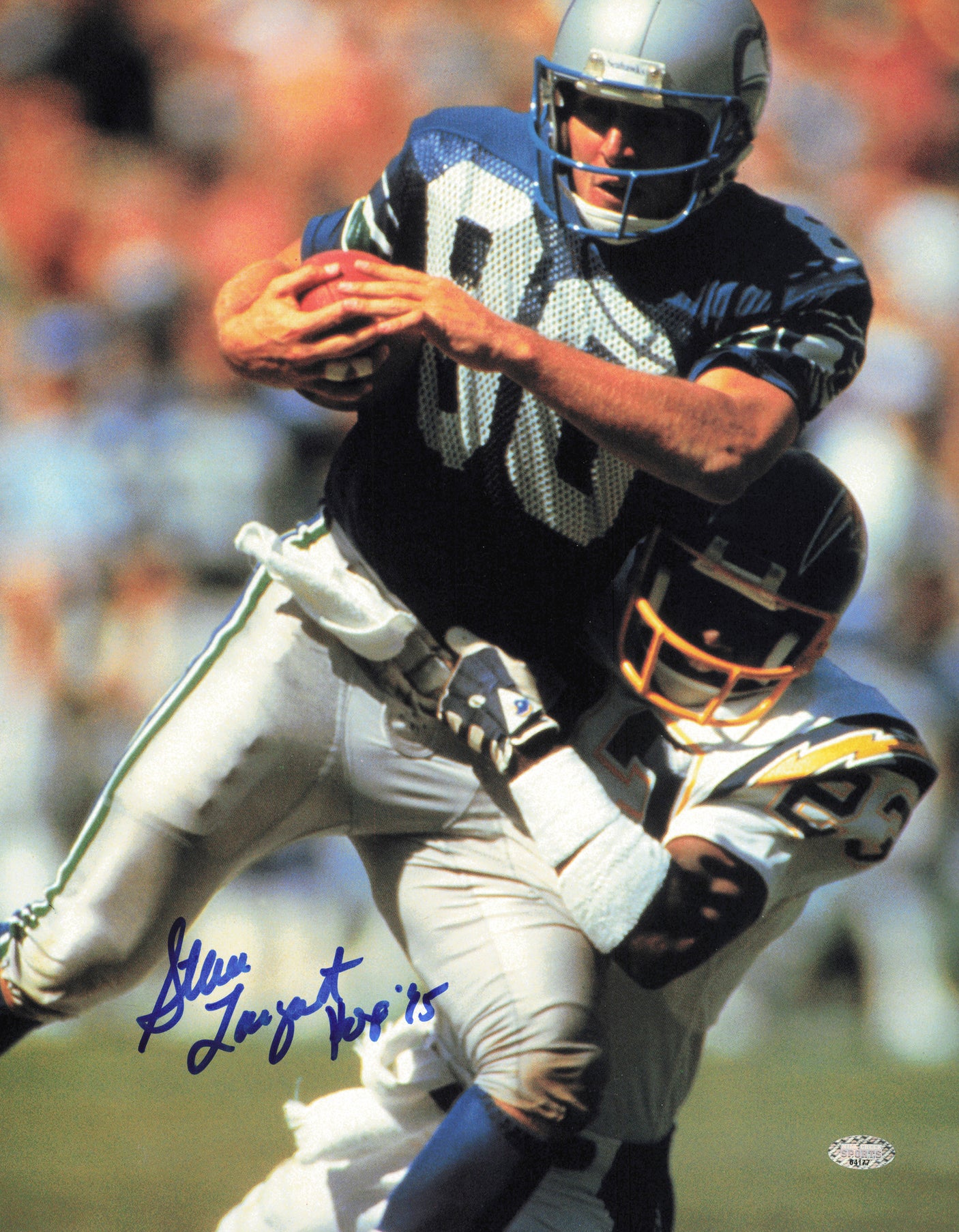 Steve Largent Autographed 11x14 Photo Seattle Seahawks "HOF 95" MCS Holo #64177