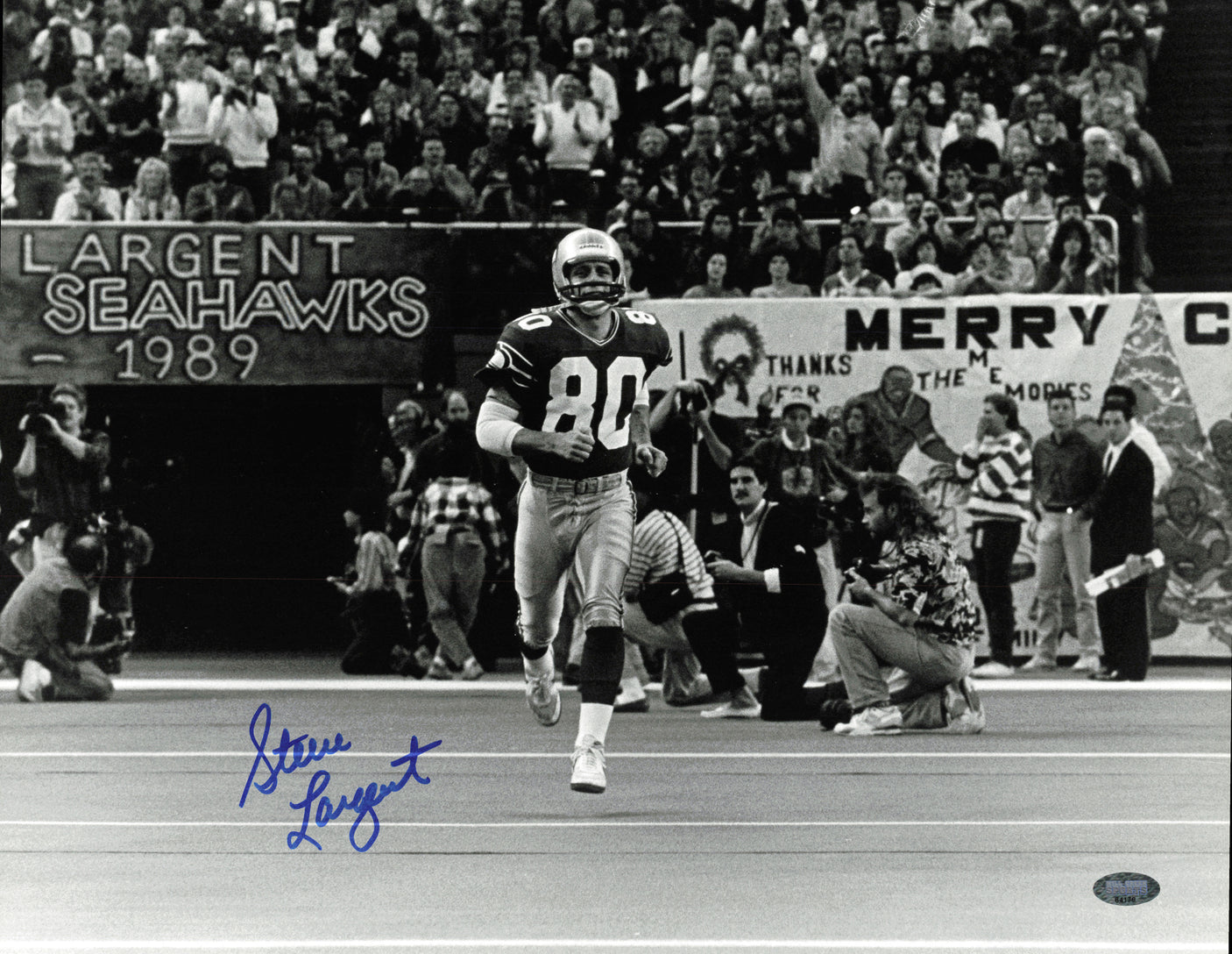 Steve Largent Autographed 11x14 Photo Seattle Seahawks "HOF 95" MCS Holo #64179