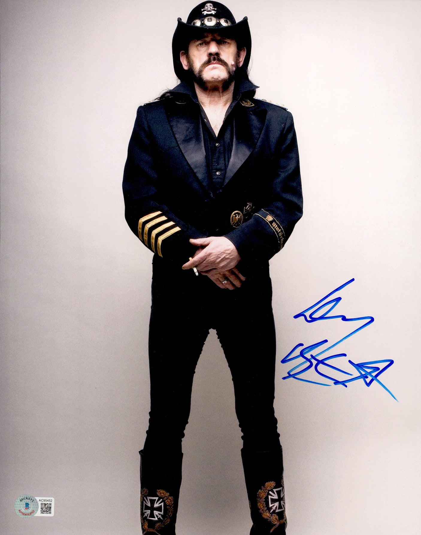 Lemmy Kilmister Autographed 11x14 Photo Motorhead Band Beckett BAS #AC95452