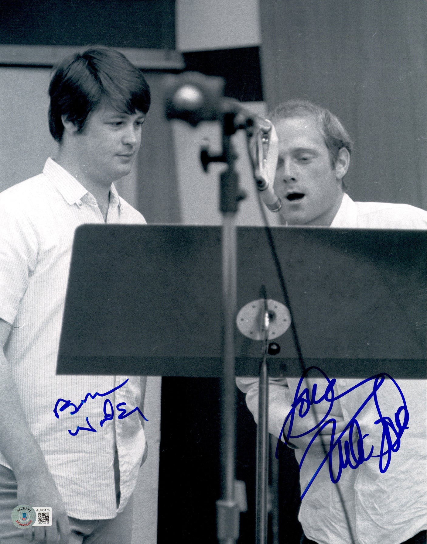 Brian Wilson & Mike Love Autographed 11x14 Photo Beach Boys Band Beckett BAS #AC95475