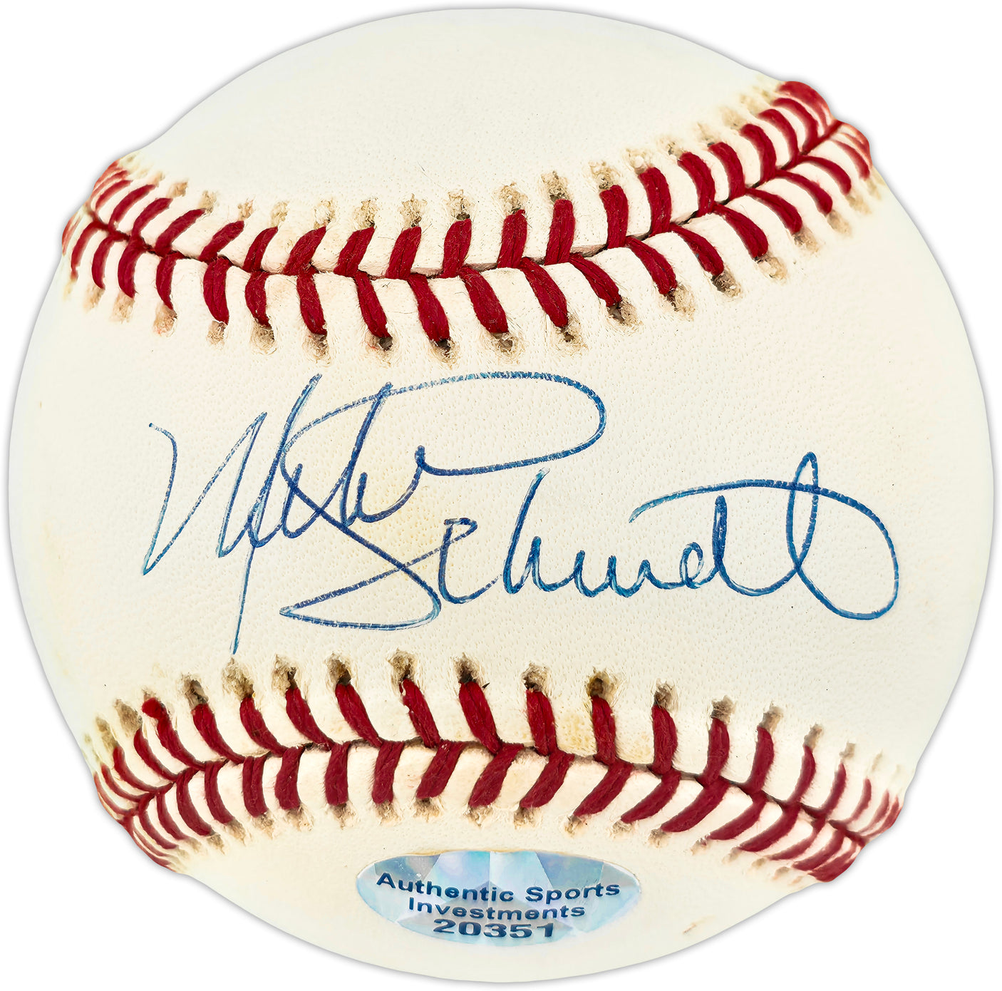 Mike Schmidt Autographed Official NL Baseball Philadelphia Phillies Beckett BAS QR #BR51037