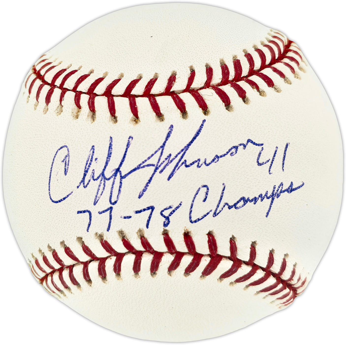 Cliff Johnson Autographed Official MLB Baseball New York Yankees "77-78 Champs" Beckett BAS QR #BR51176